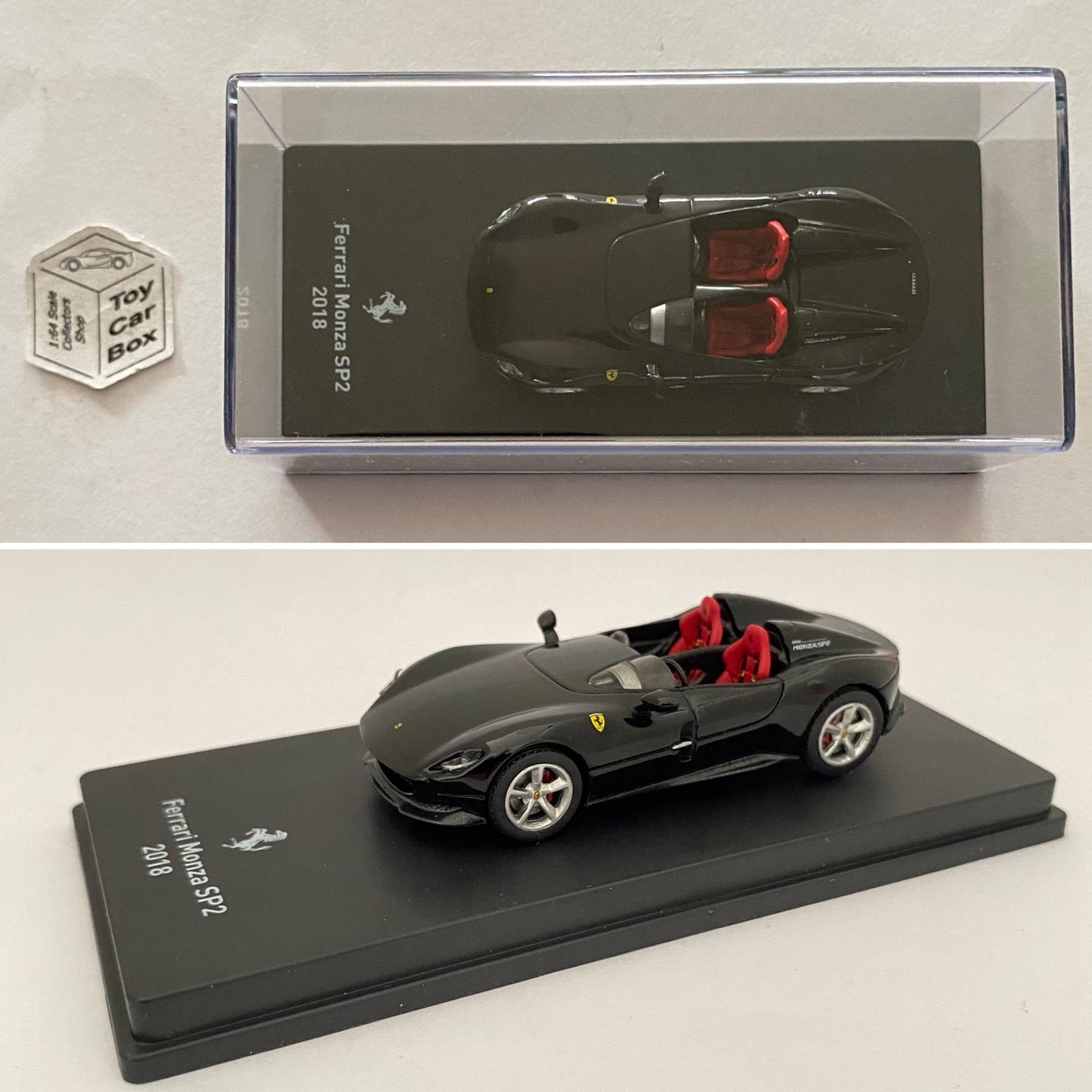 CENTAURIA x IXO - 2018 Ferrari Monza SP2 (Black 1/64 Scale* -Display Case) O31g