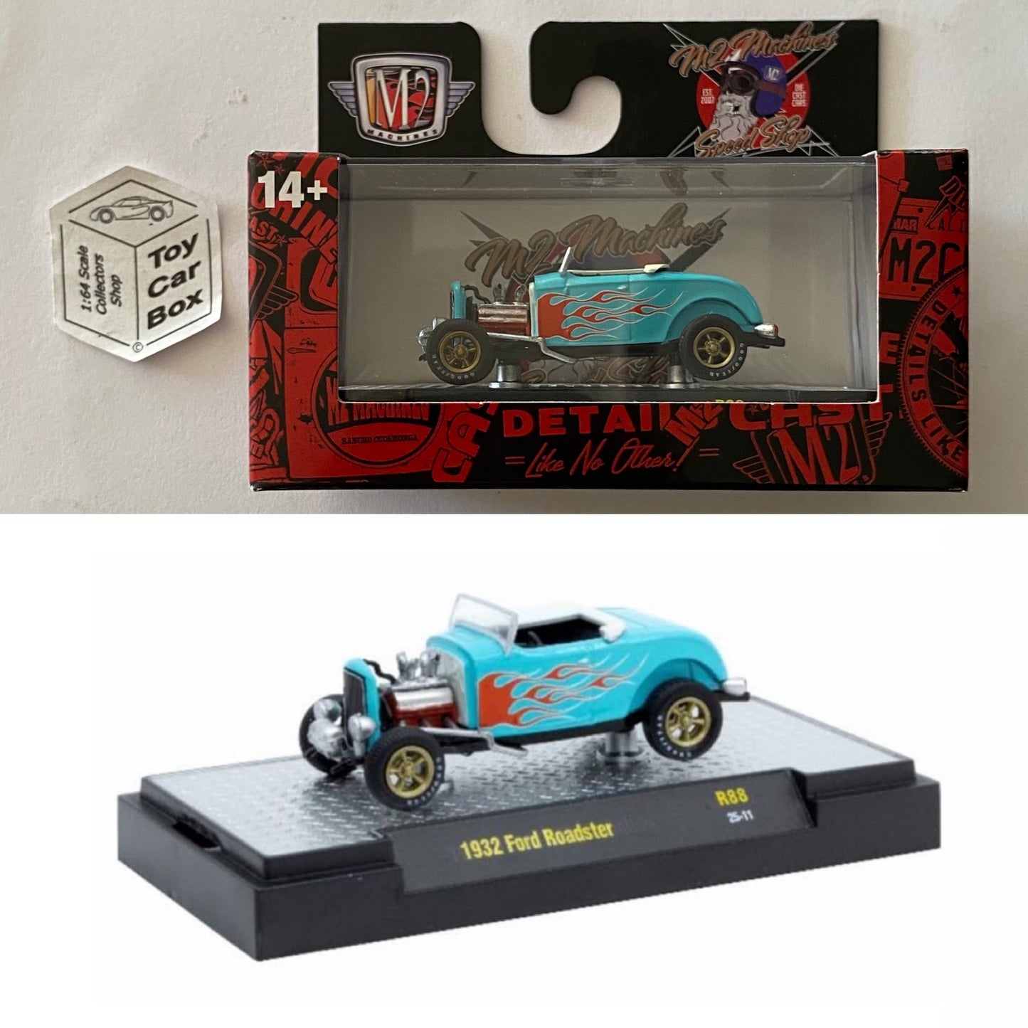 M2 MACHINES - 1932 Ford Roadster (Blue - Detroit Muscle R88 - 1:64) L92g