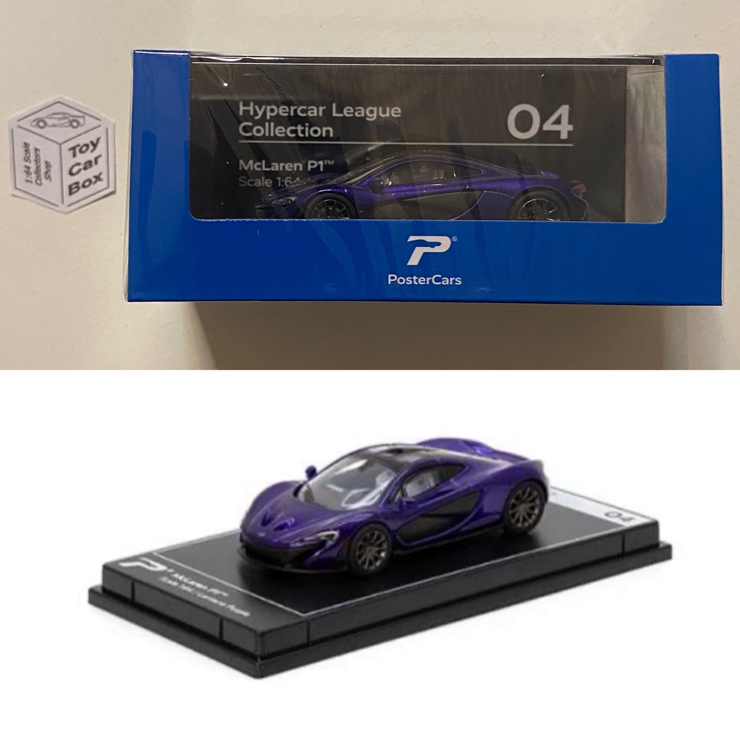 KINTOY POSTER CARS - McLaren P1 (Lantana Purple - 1/64 Scale Hypercar) H27g