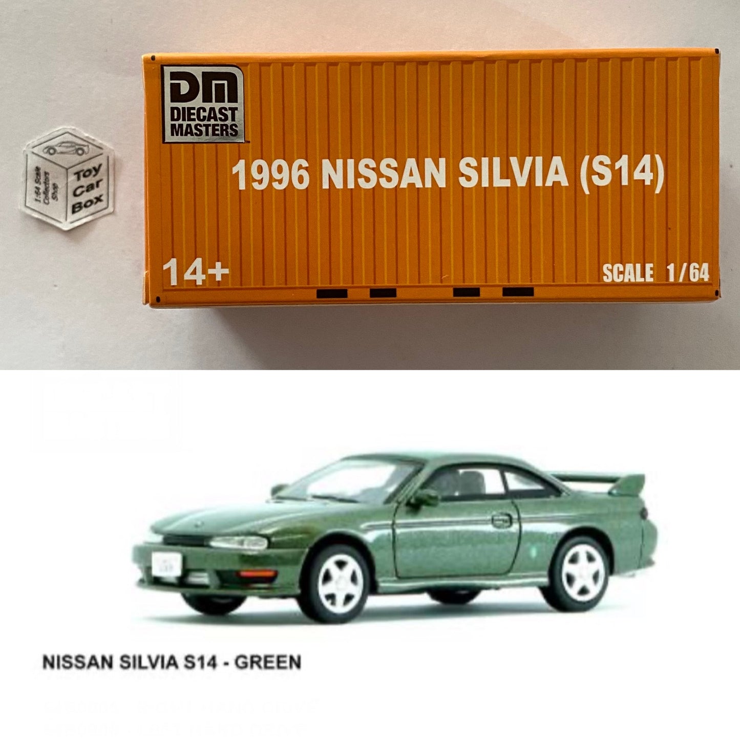 BM CREATIONS - Nissan Silvia S14 (1:64 - Green - RHD) N75g