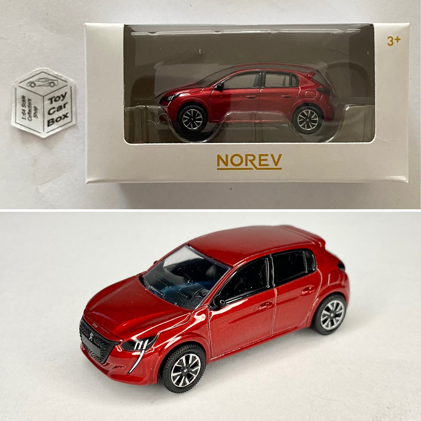 NOREV - Peugeot 208 (Red - Circa 2019-2023 - 1:64 Scale - MiniJet Boxed) E83g