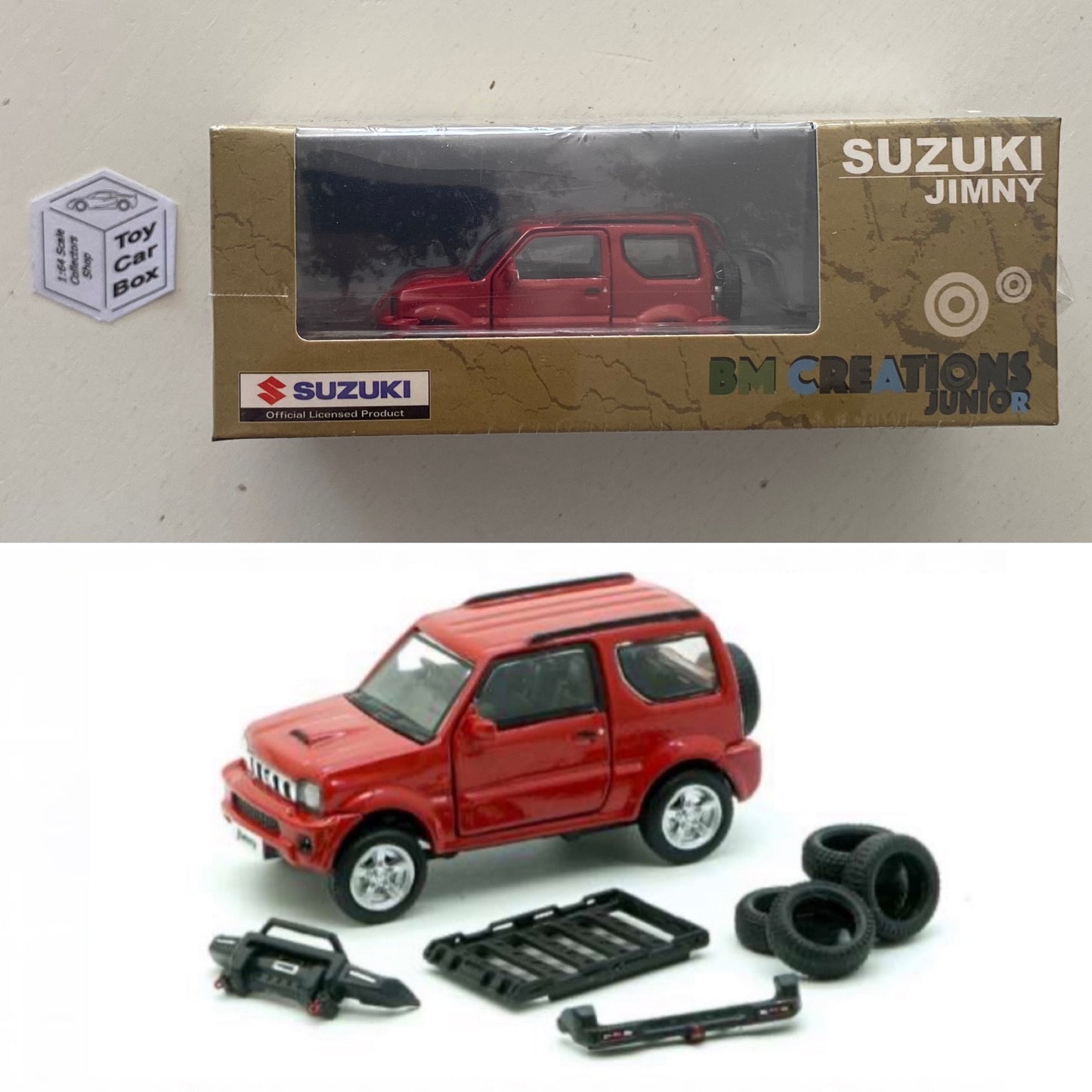 BM CREATIONS - Suzuki Jimny JB43 (1:64 Scale - Red - RHD) Og
