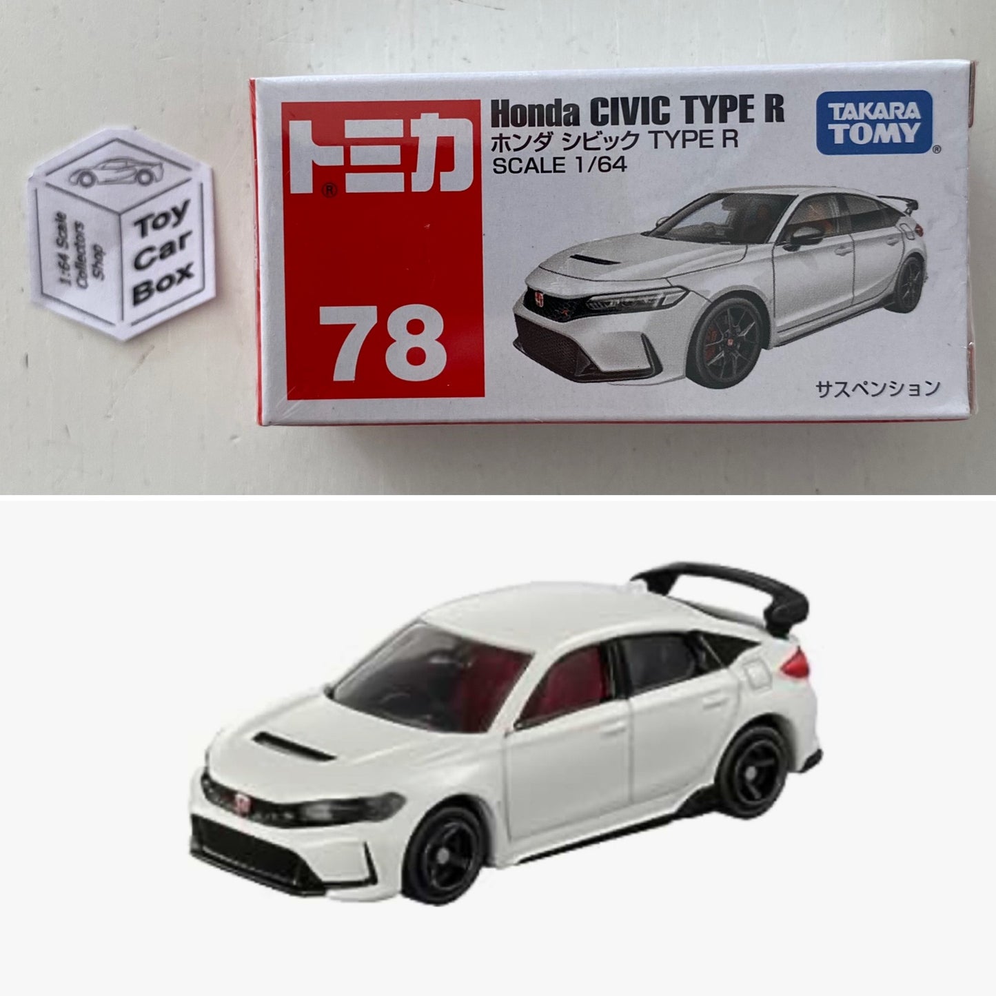 TOMICA Regular #78 - Honda Civic Type R - FL5 (White - 1/64 Scale - Boxed) F00g