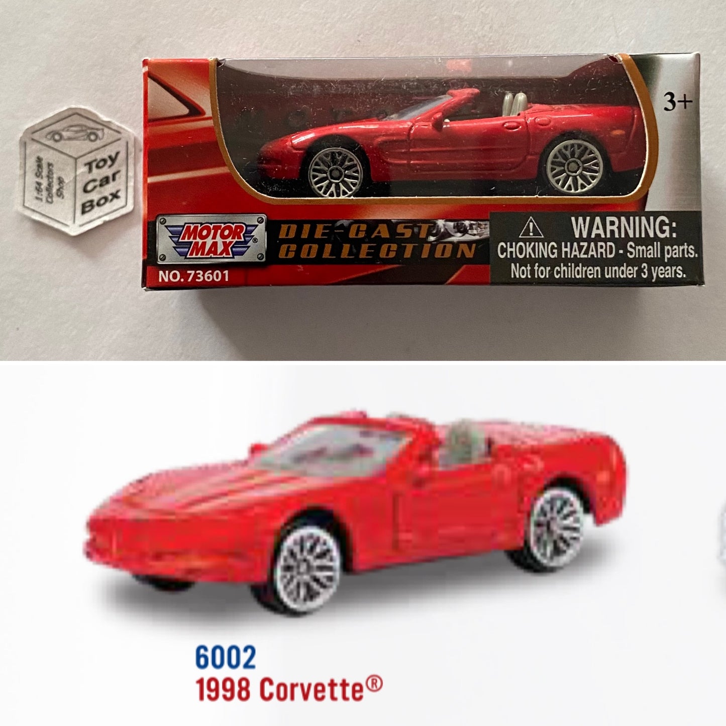 MOTORMAX - 1998 Chevy Corvette C5 Convertible (Red - 3” Series / 1:64*) B48g