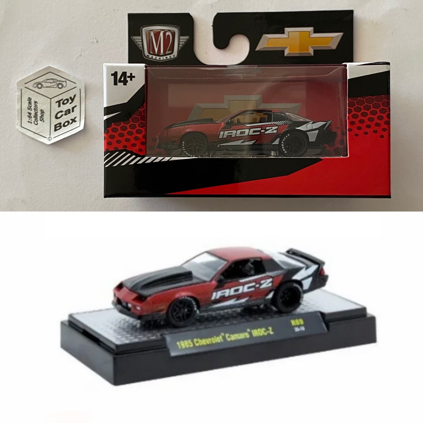 M2 MACHINES - 1985 Chevy Camaro Iroc-Z (Black - Detroit Muscle R89 - 1:64) L92g