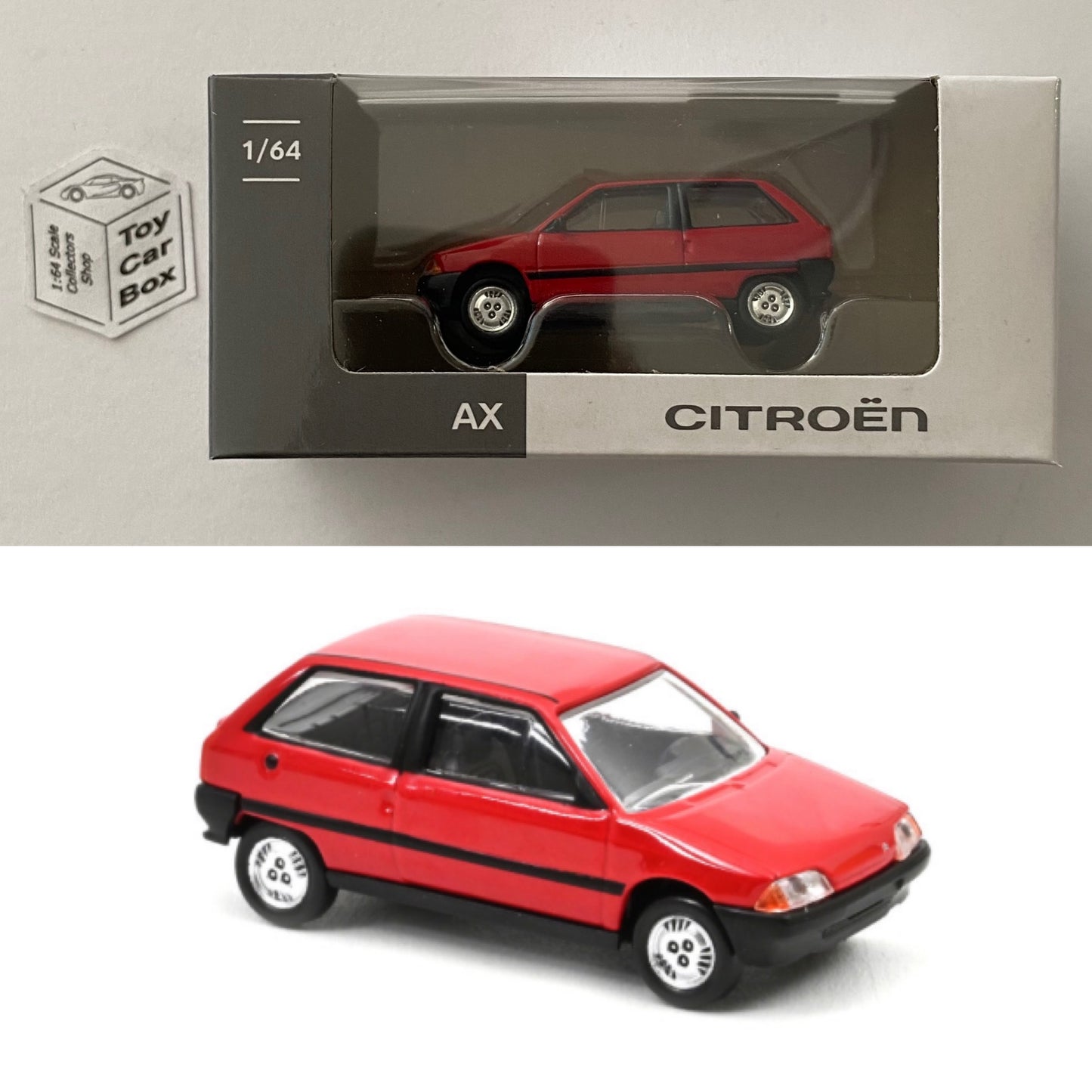 NOREV - Citroen AX 1986 (Red - 1:64 Scale - MiniJet Boxed) F22g