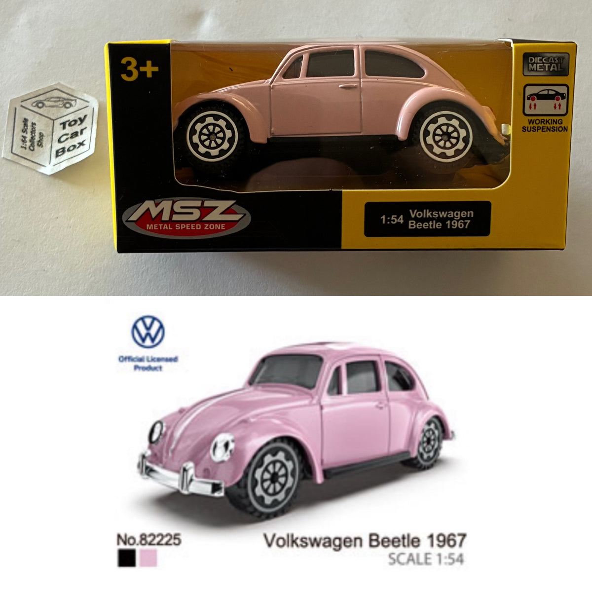 MSZ - VW Volkswagen Beetle 1967 (Pink - 3" model - 1/54 Scale* - Boxed) B49