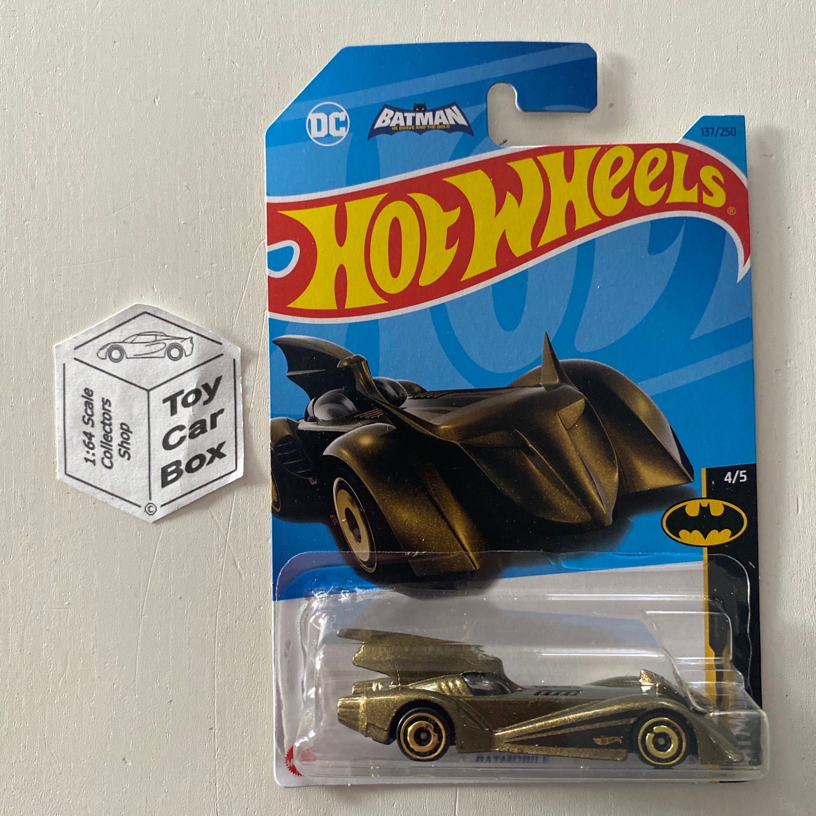2023 HOT WHEELS #137 - Batmobile (Gold Recolour #4 Batman - Long Card) –  Toy Car Box