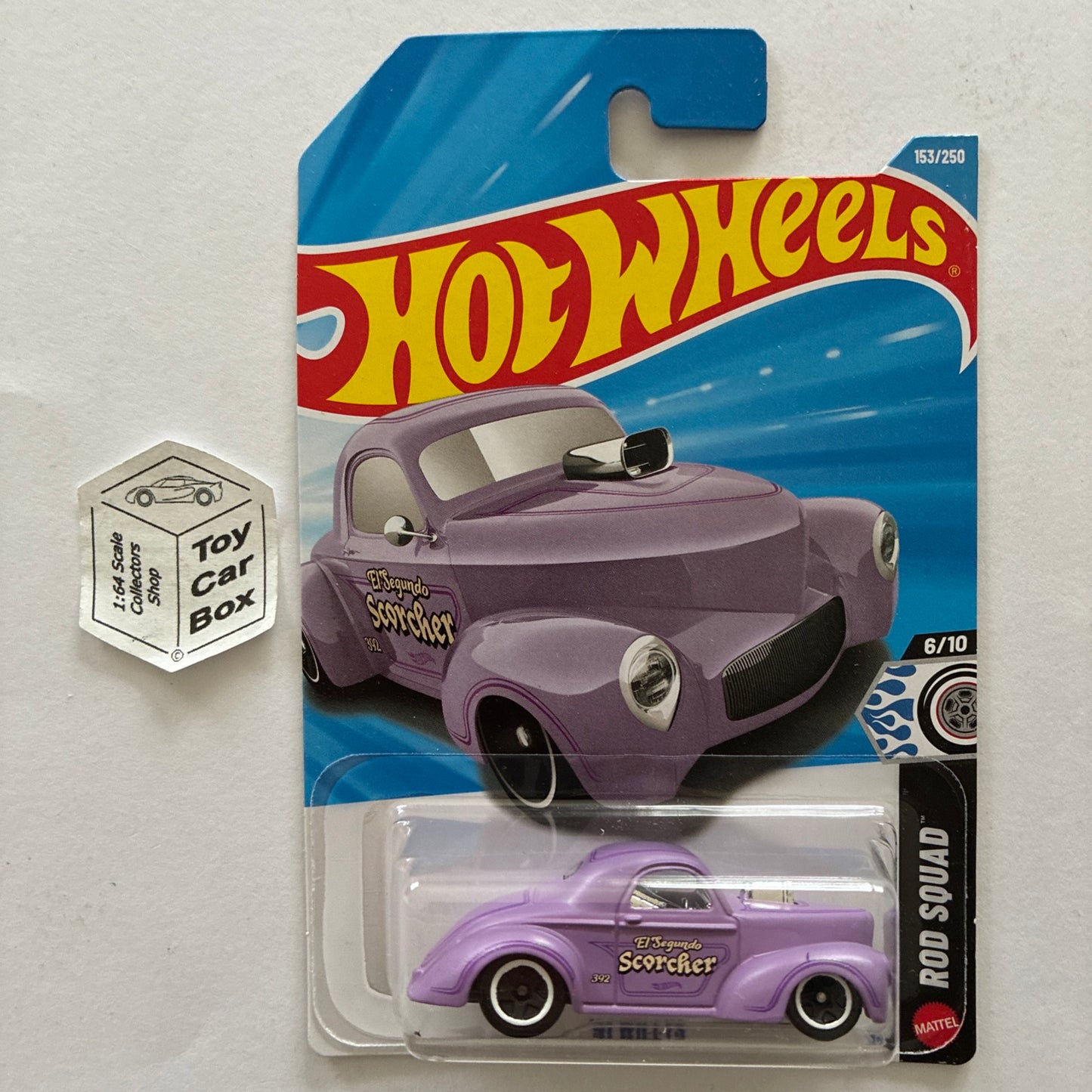 2026 HOT WHEELS #153 - ‘41 Willys (Purple #6 Rod Squad - Long Card) A80