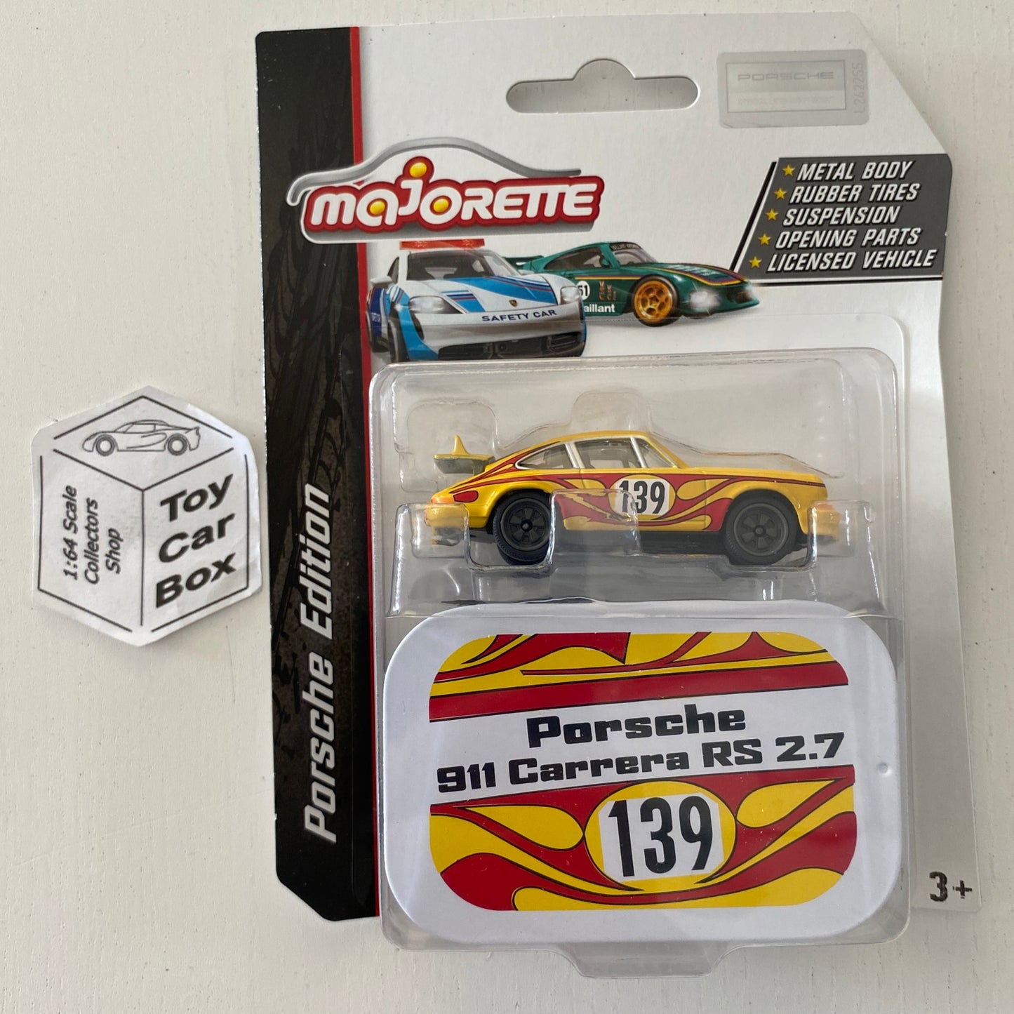 MAJORETTE Porsche 911 Carrera RS 2.7 (Yellow 1/64* Deluxe - Collectors Tin) H13