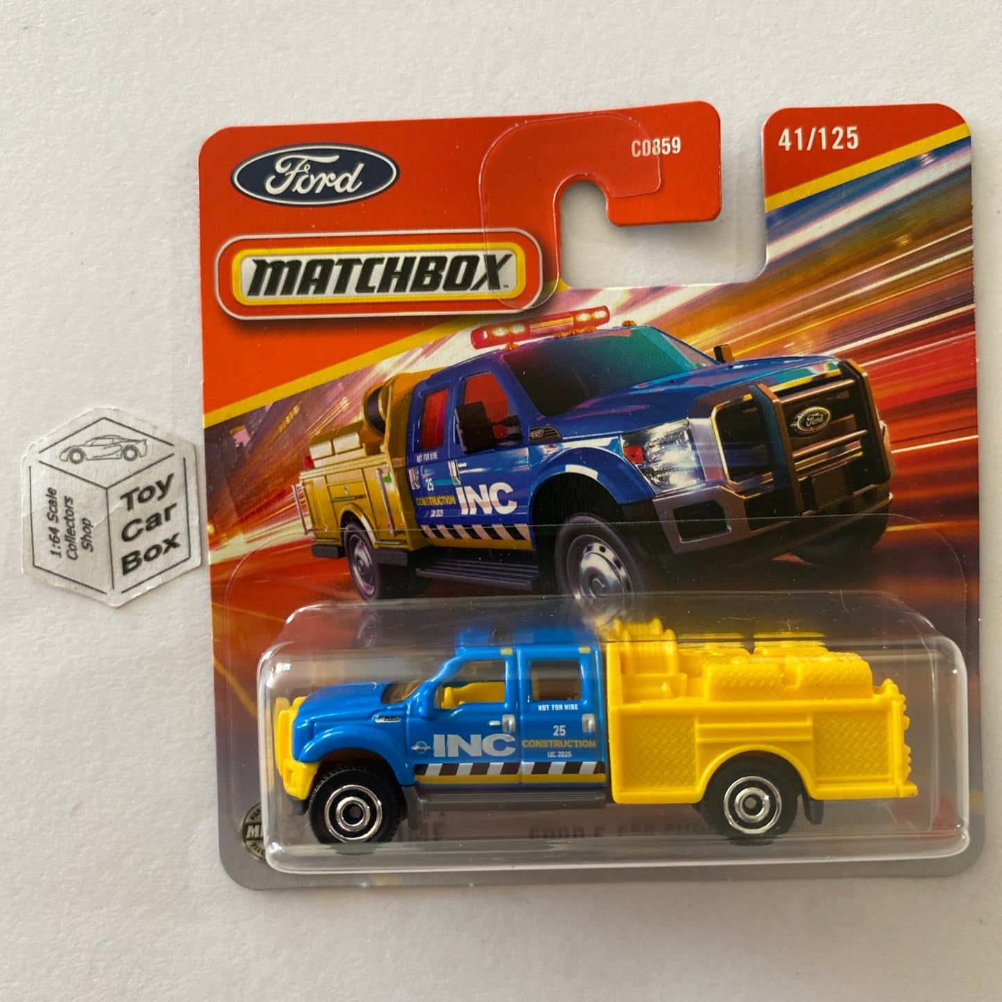 2025 MATCHBOX #41 - Ford F-550 Super Duty (Blue / Yellow INC - Short Card) B20g