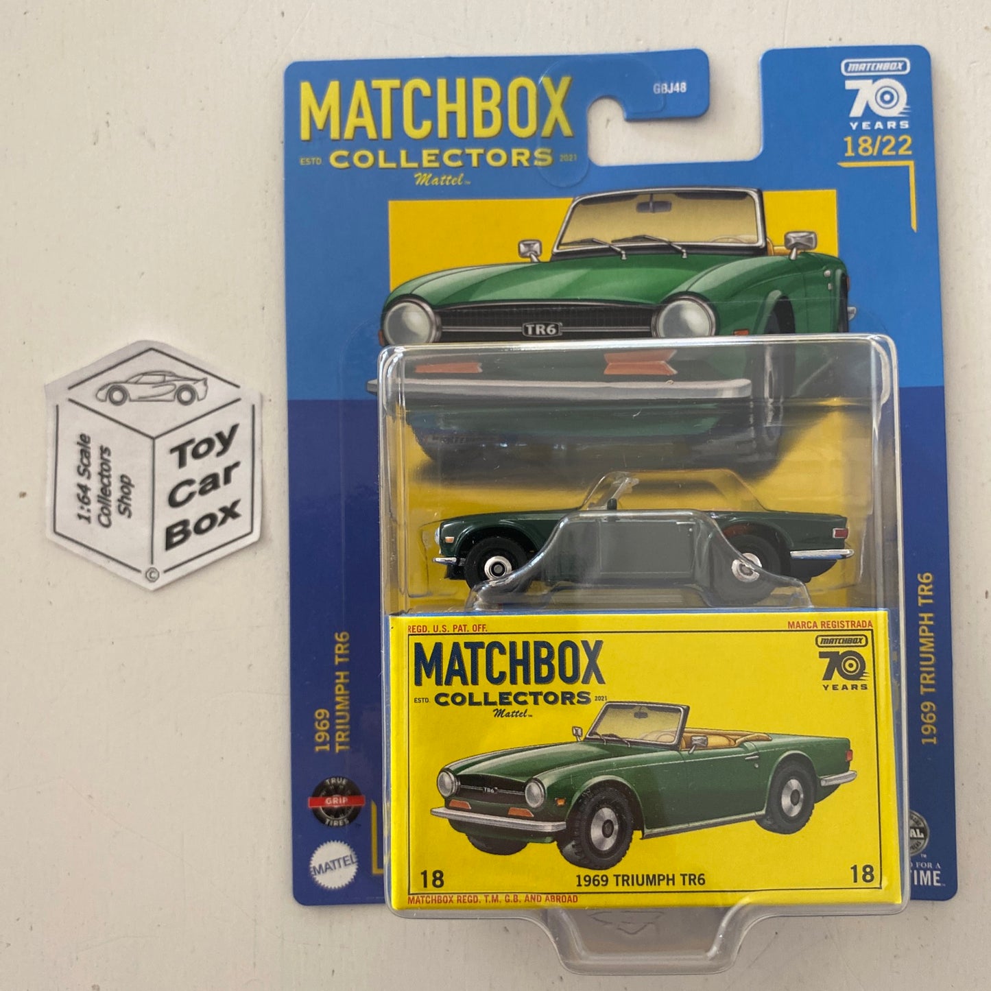 2023 MATCHBOX Collectors #18 - 1969 Triumph TR6 (Opening Hood - Green) G50