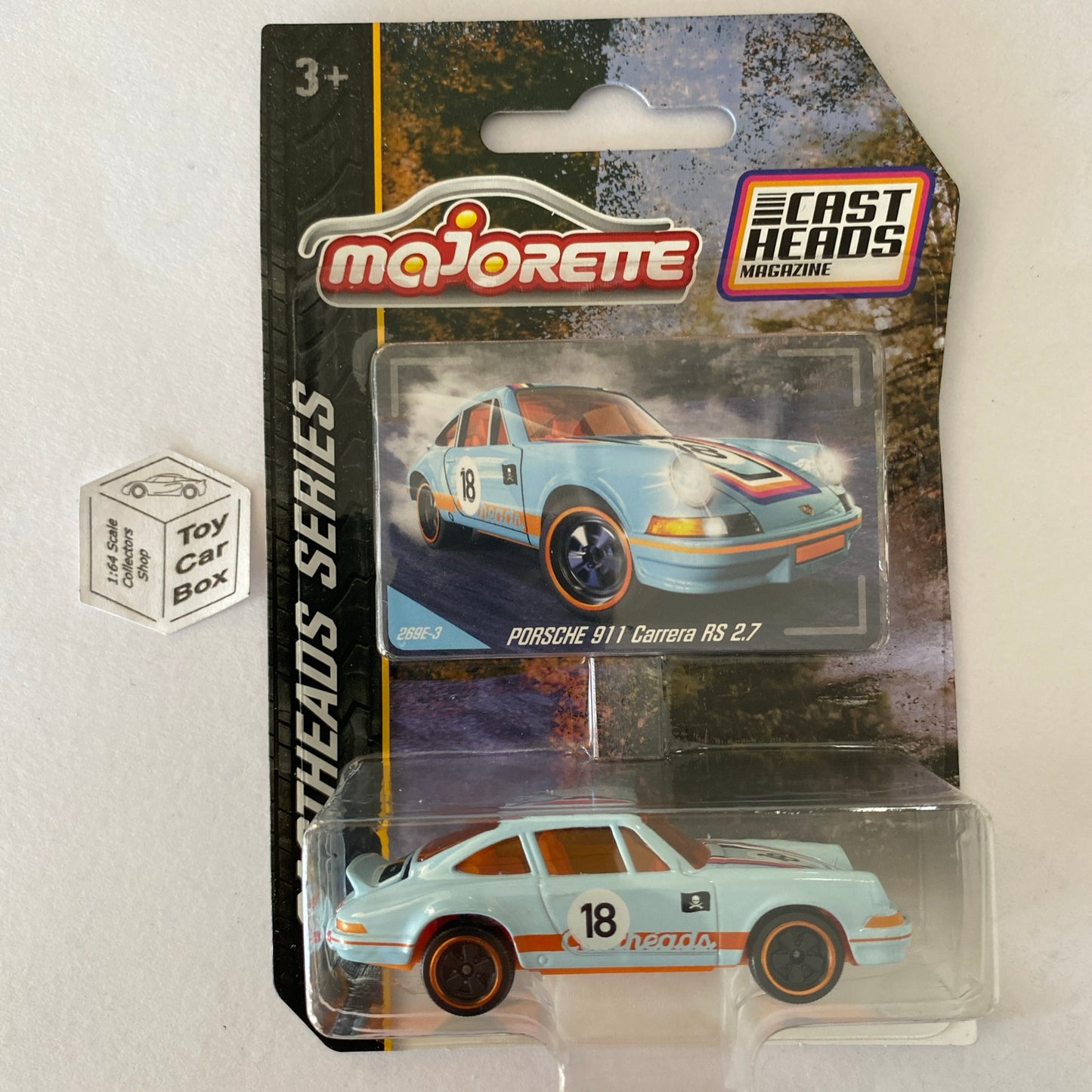 MAJORETTE Porsche 911 Carrera RS 2.7 (CastHeads Series - Blue -Opening Rear) F03