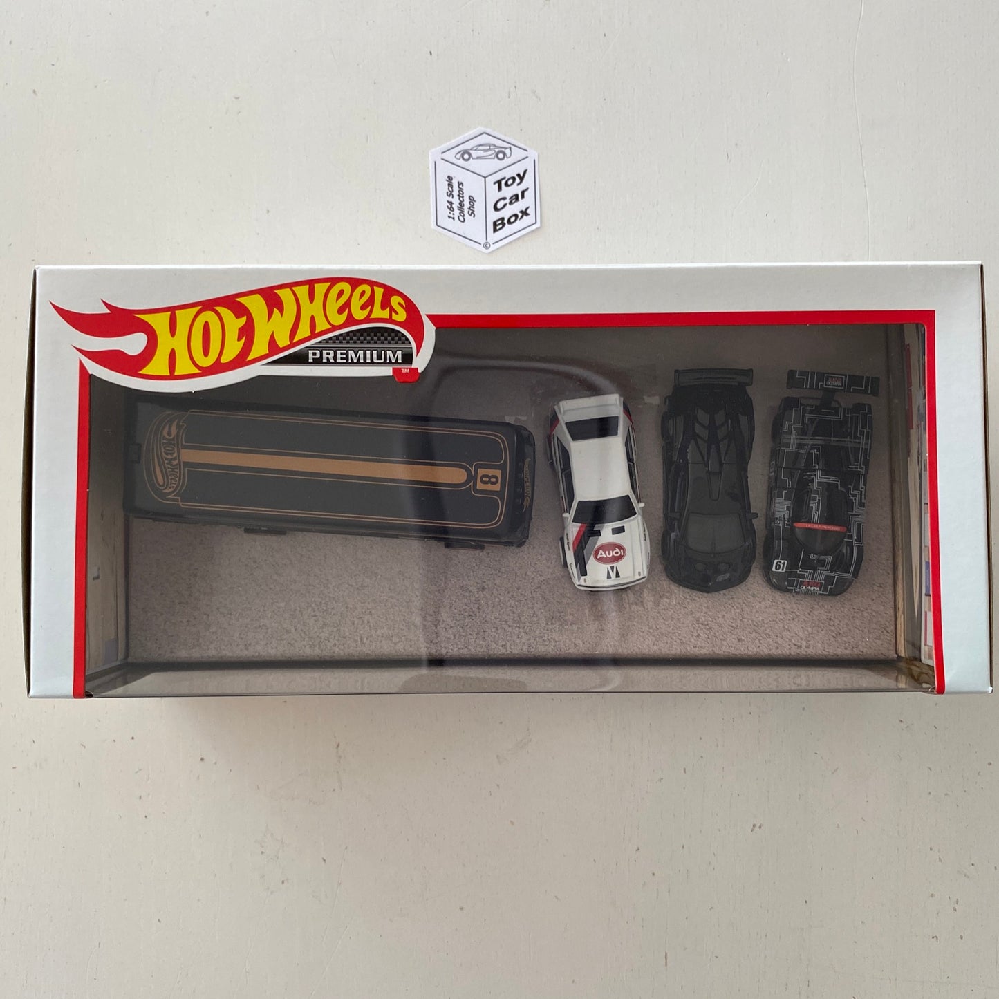 SALE - 2023 HOT WHEELS Premium Track Day Set (Sauber C9, Essenza & Audi & Hauler) CD98