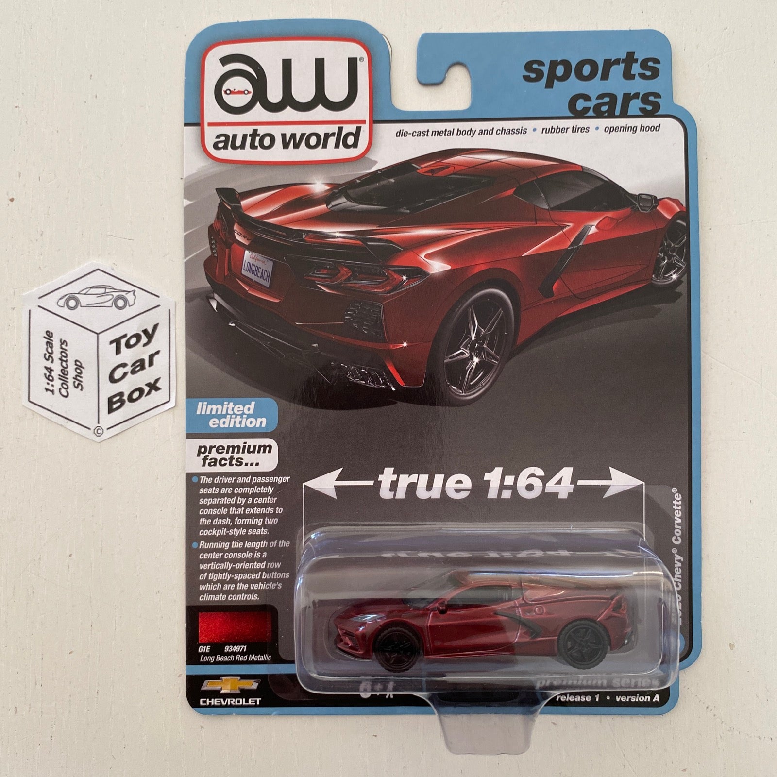 2023 AUTO WORLD 2020 Chevy Corvette (Long Beach Red Release Version A) M15