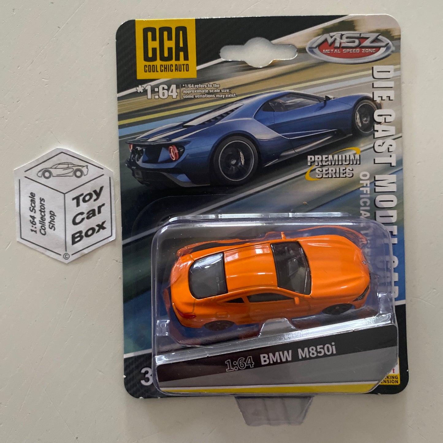 MSZ / CCA - BMW M850i (Orange - 1/64 Scale) & Collectors Display Box - E90