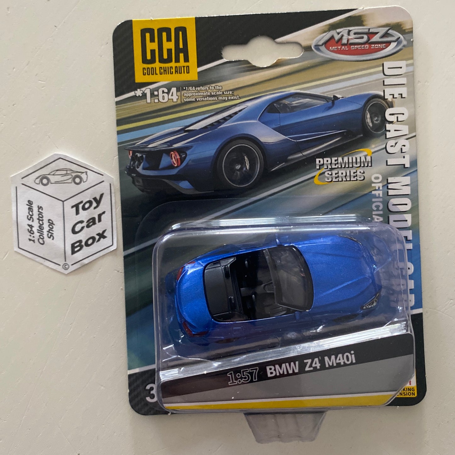 MSZ / CCA - BMW Z4 M40i (Blue - 1/57 Scale) & Collectors Display Box - E90