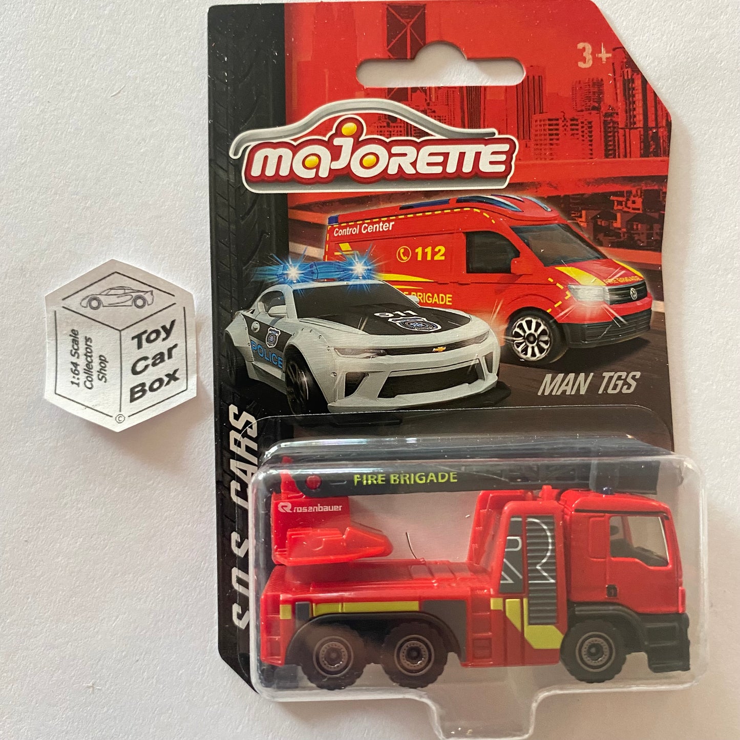 MAJORETTE MAN TGS Fire Ladder Truck (Red - 1:64* SOS International) D72