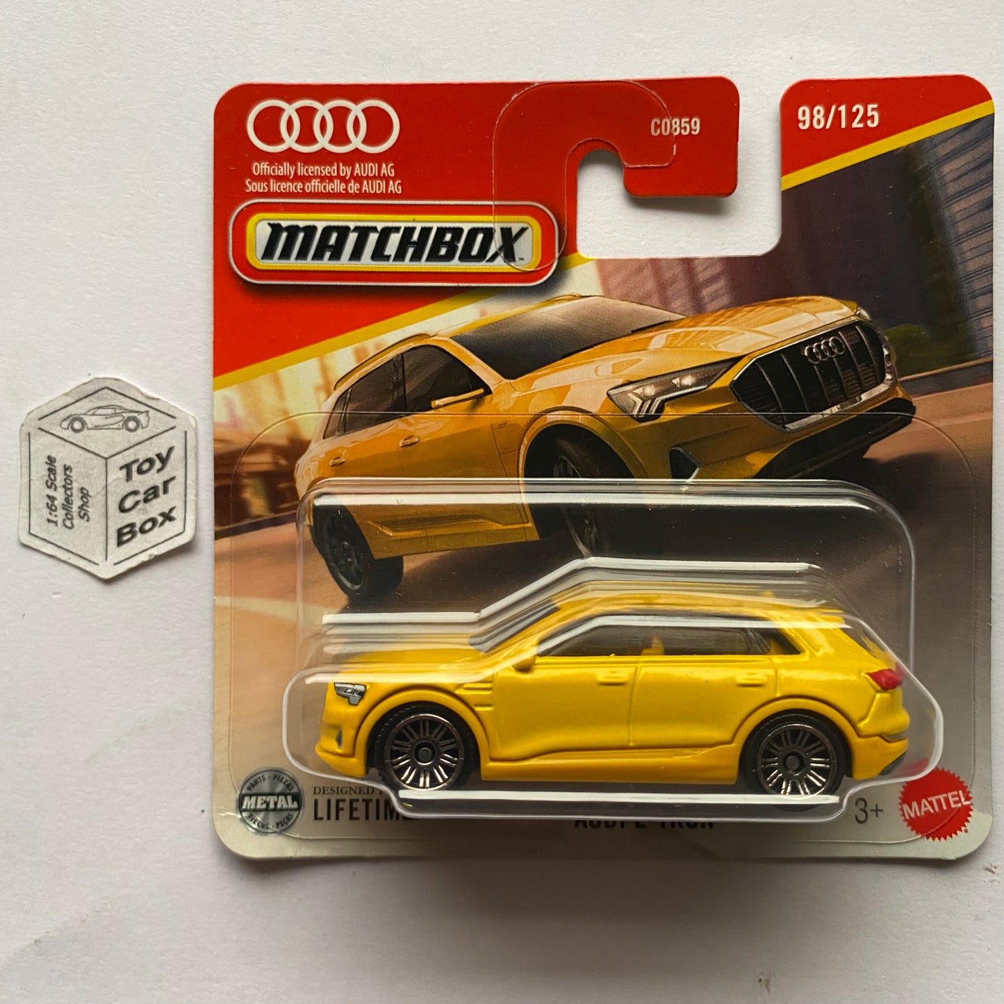 2025 MATCHBOX #98 - Audi E-Tron (Yellow - Short Card) B21g