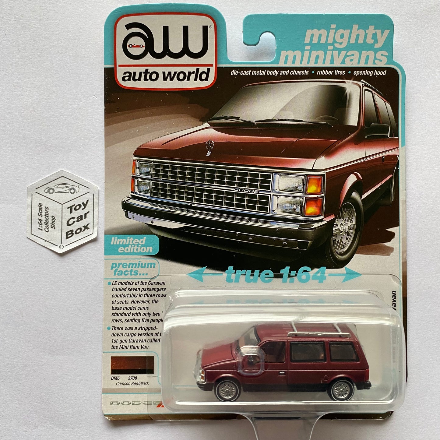 2024 AUTO WORLD - 1985 Dodge Caravan (Crimson Red/Black - Release 2B) K17g