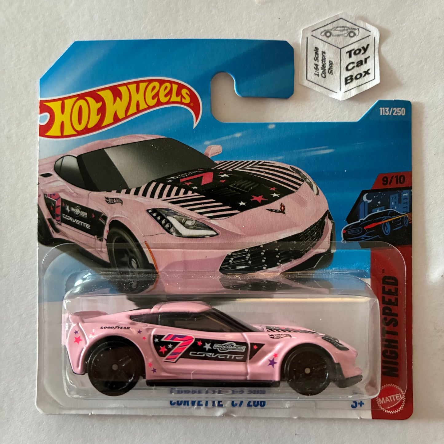 2026 HOT WHEELS #113 - Chevy Corvette C7 Z06 (Pink #9 Nightspeed - Short) B46g