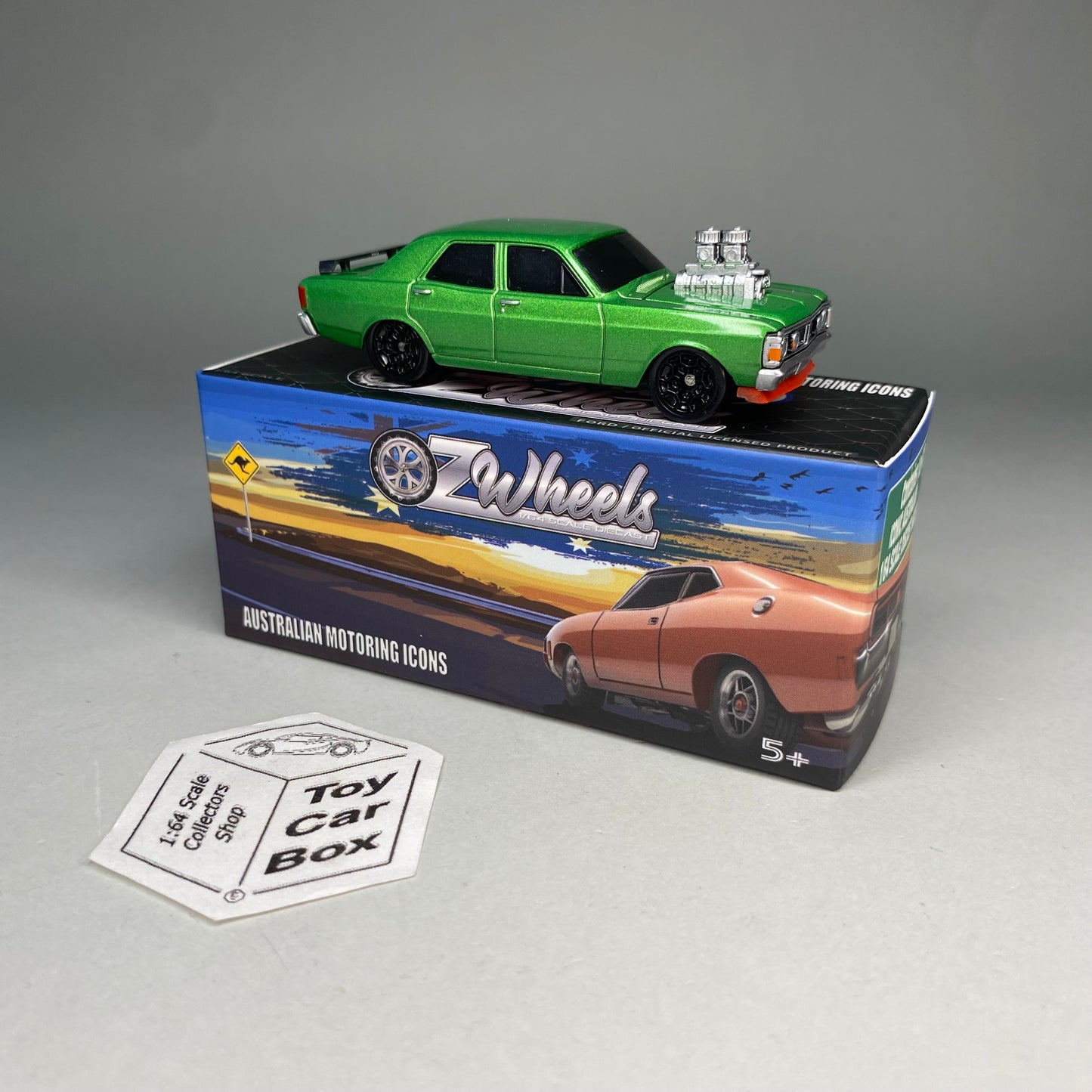 OZ WHEELS Red Bellies - Ford Falcon XY GTHO Sedan (Green - 1:64* Clutch 1) F55