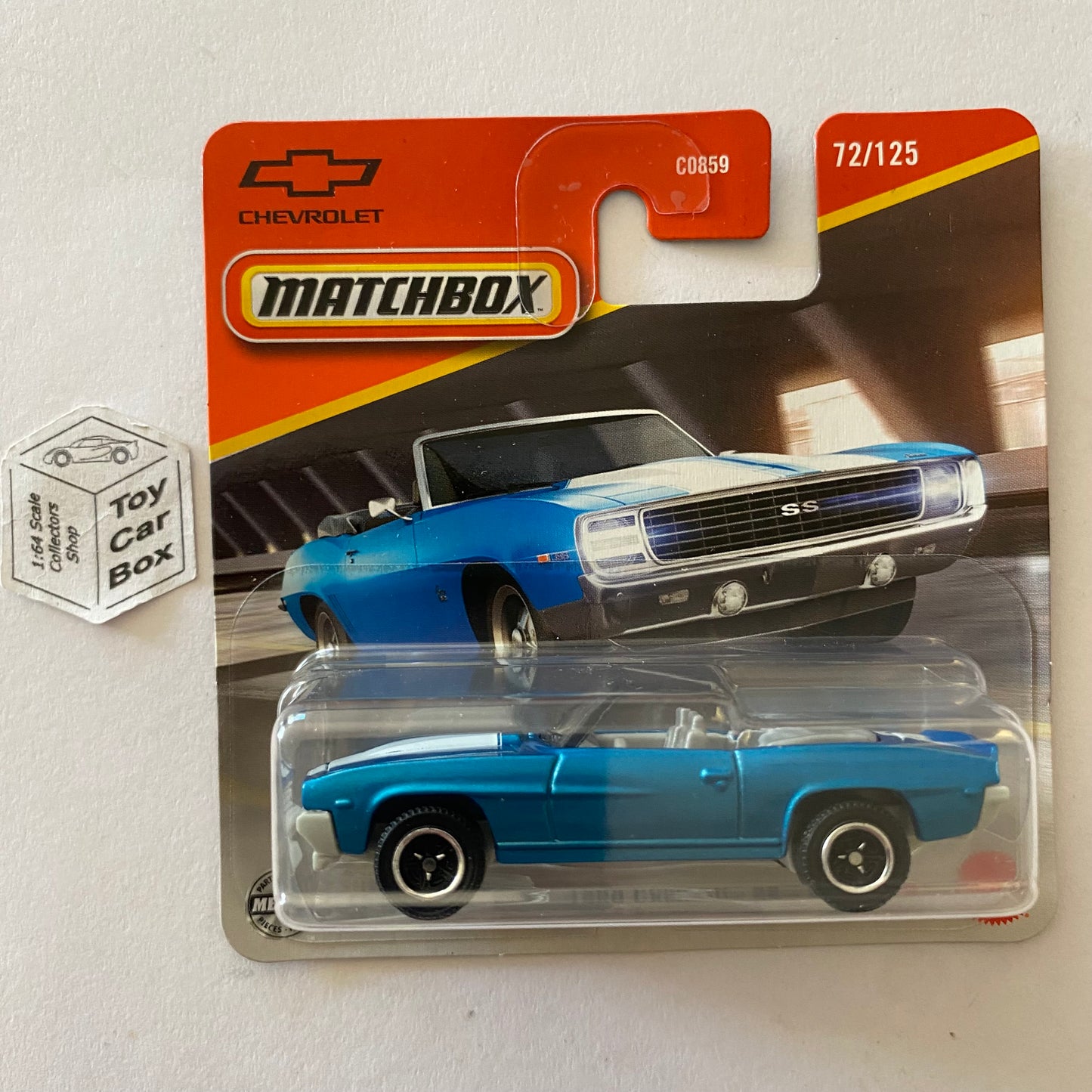 2025 MATCHBOX #72 - 1969 Chevy Camaro SS 396 (Blue - Short Card) B04g