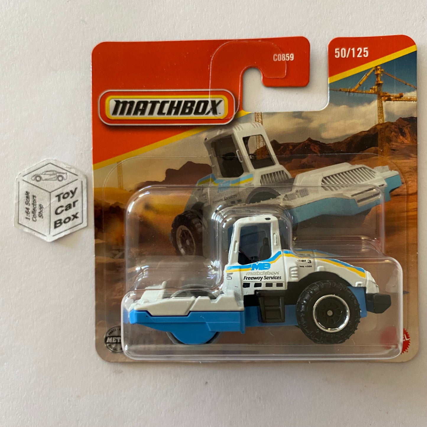 2025 MATCHBOX #50 - Road Roller (‘Matchbox Freeway Services’ - Short Card) B04g