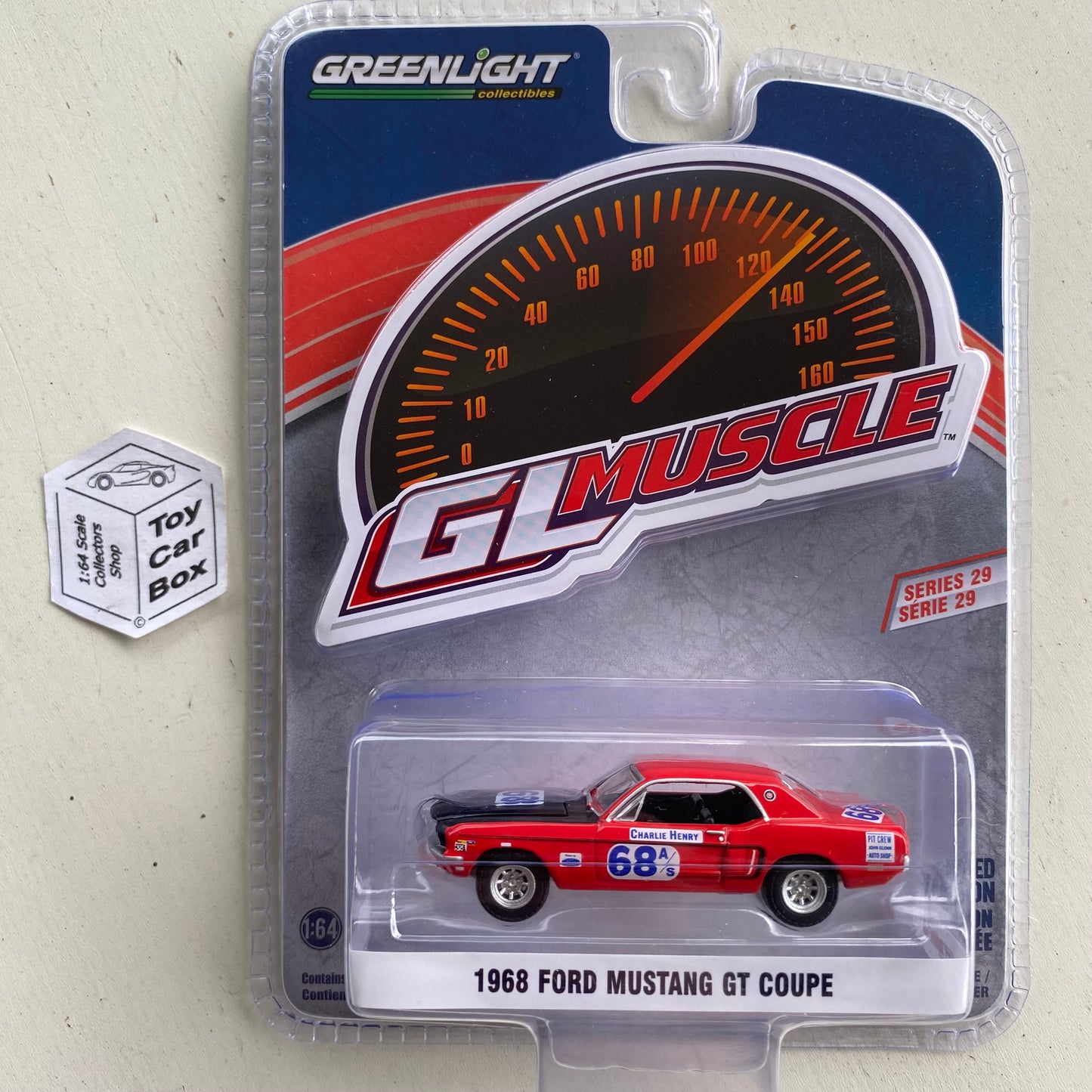 GREENLIGHT - 1968 Ford Mustang GT (Red - GL Muscle Series 29) I80g