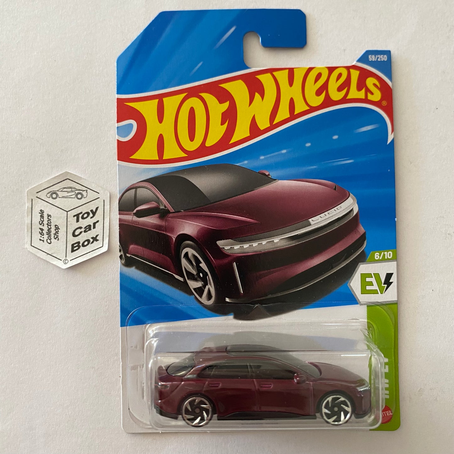 2026 HOT WHEELS #59 - Lucid Air (Plum #6 HW EV - Long Card) A00