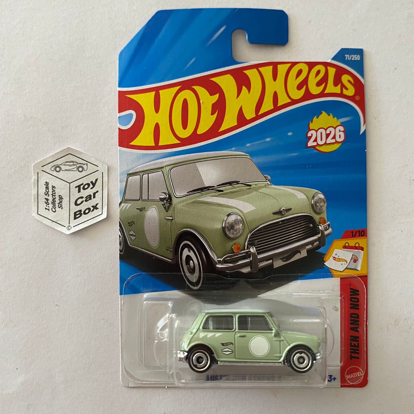 2026 HOT WHEELS #71 - Austin Mini Cooper S (Green #1 Then & Now - Long Card) Z90