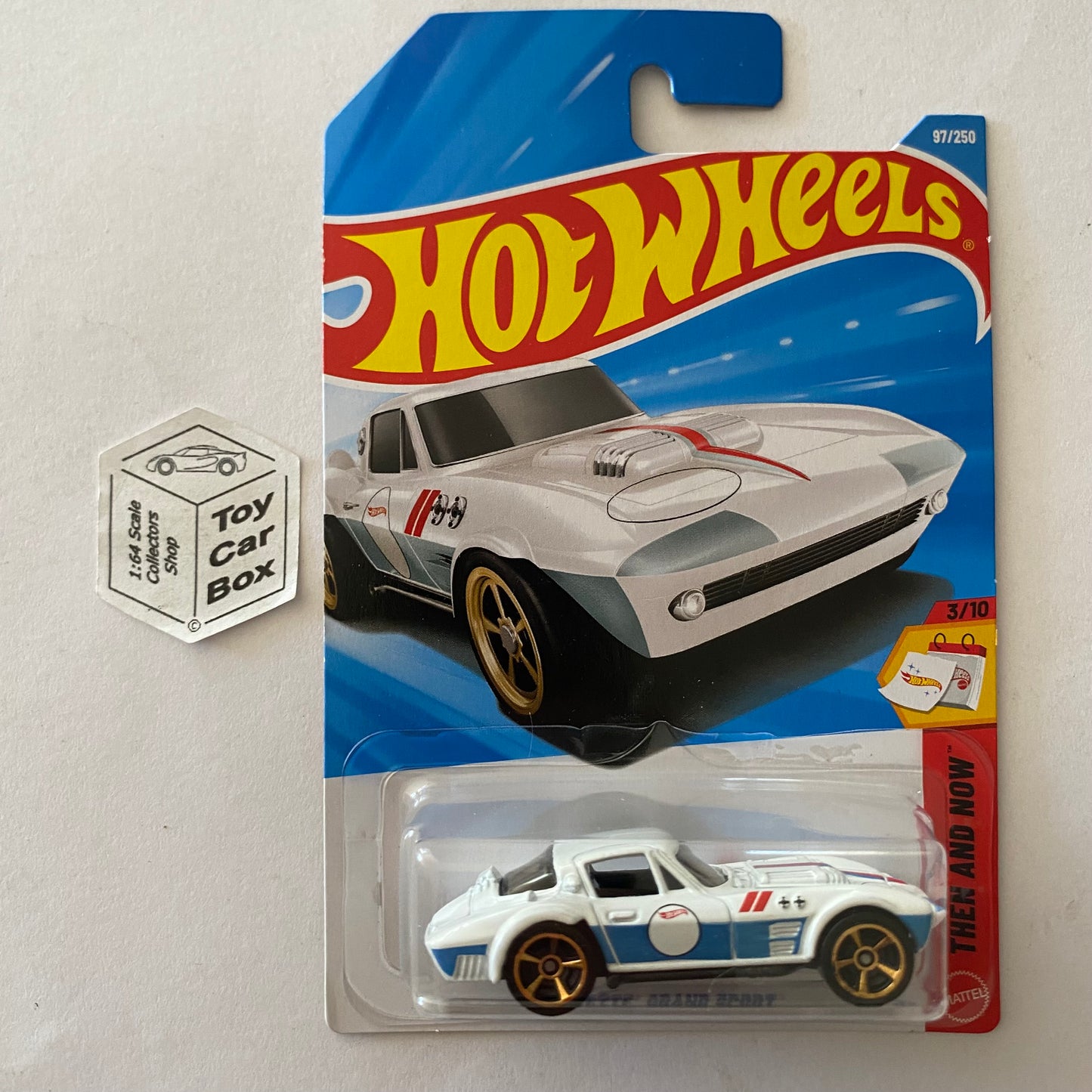 2026 HOT WHEELS #97 - Chevy Corvette Grand Sport (White #3 Then & Now -Long) B00