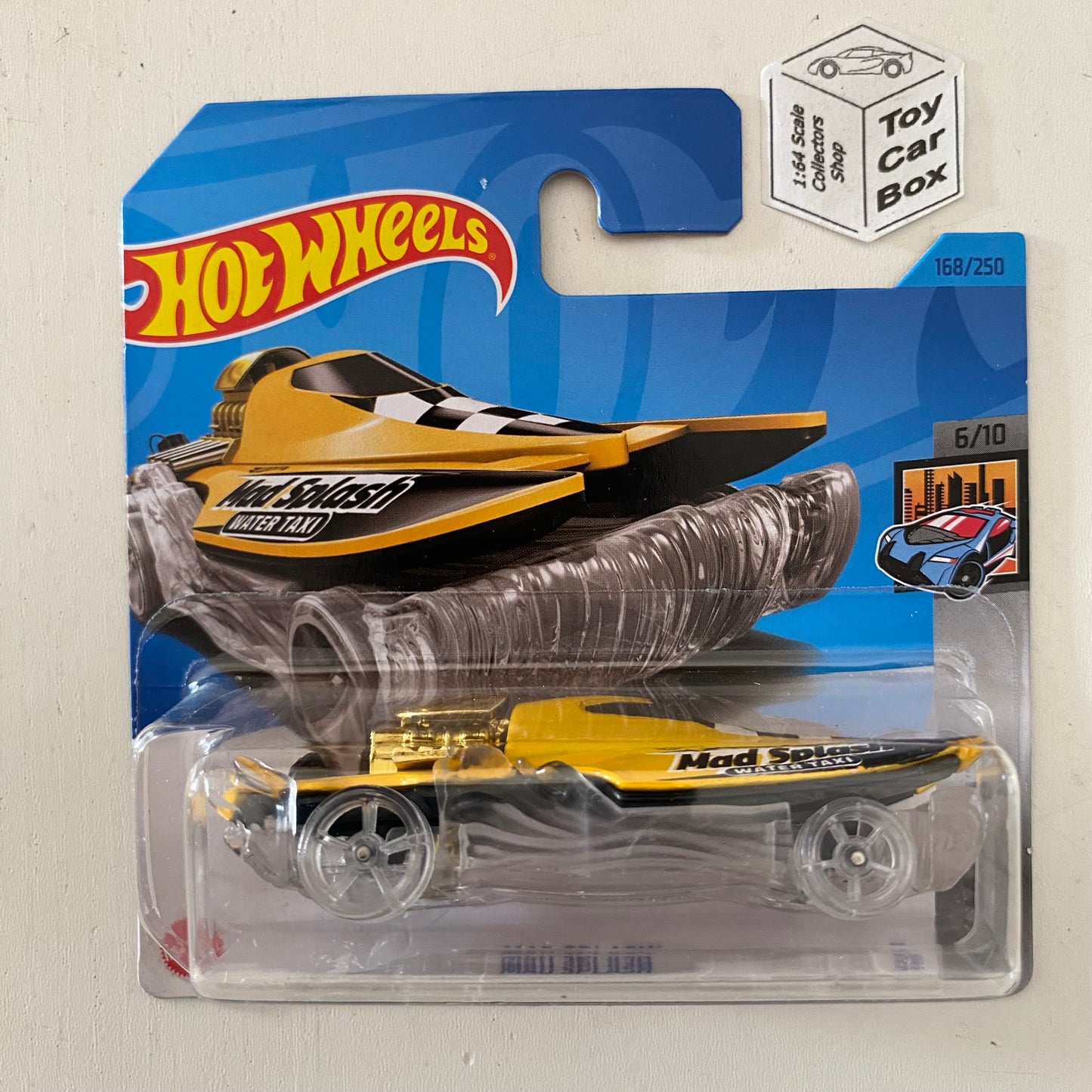 SALE - 2023 HOT WHEELS #168 - Mad Splash (Yellow #6 HW Metro - Short Card) A26