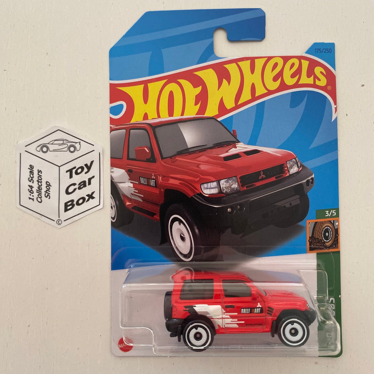 2023 HOT WHEELS #175 - Mitsubishi Pajero Evolution (Red - Long Card) B00