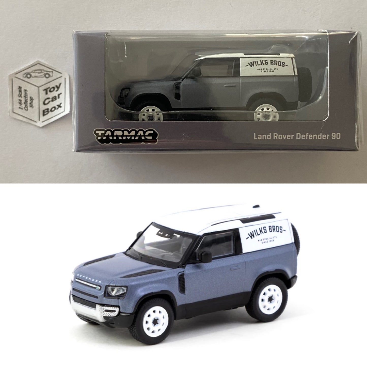 TARMAC - Land Rover Defender 90 (Wilks Bros Van - 1/64 Scale) R65g