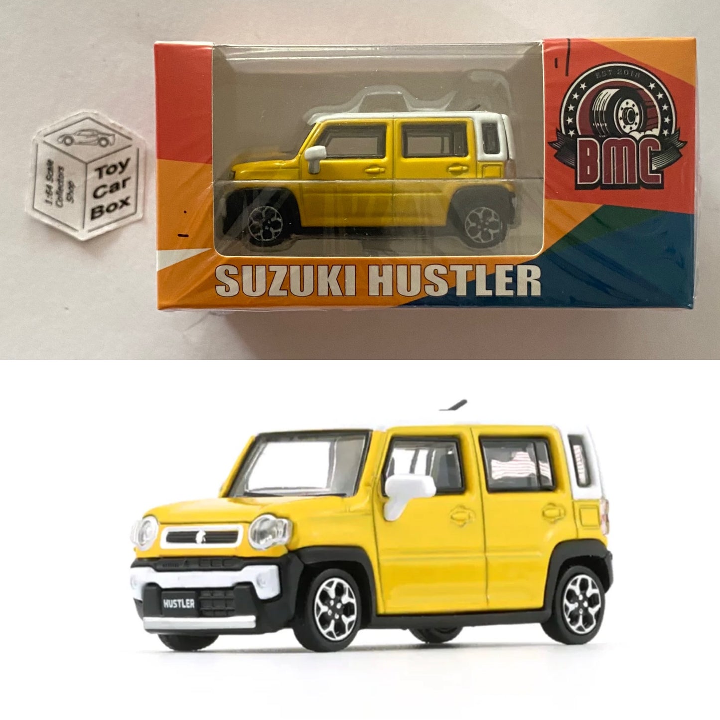 BM CREATIONS - Suzuki Hustler 2019 (1:64 Scale - Active Yellow - RHD) N75g