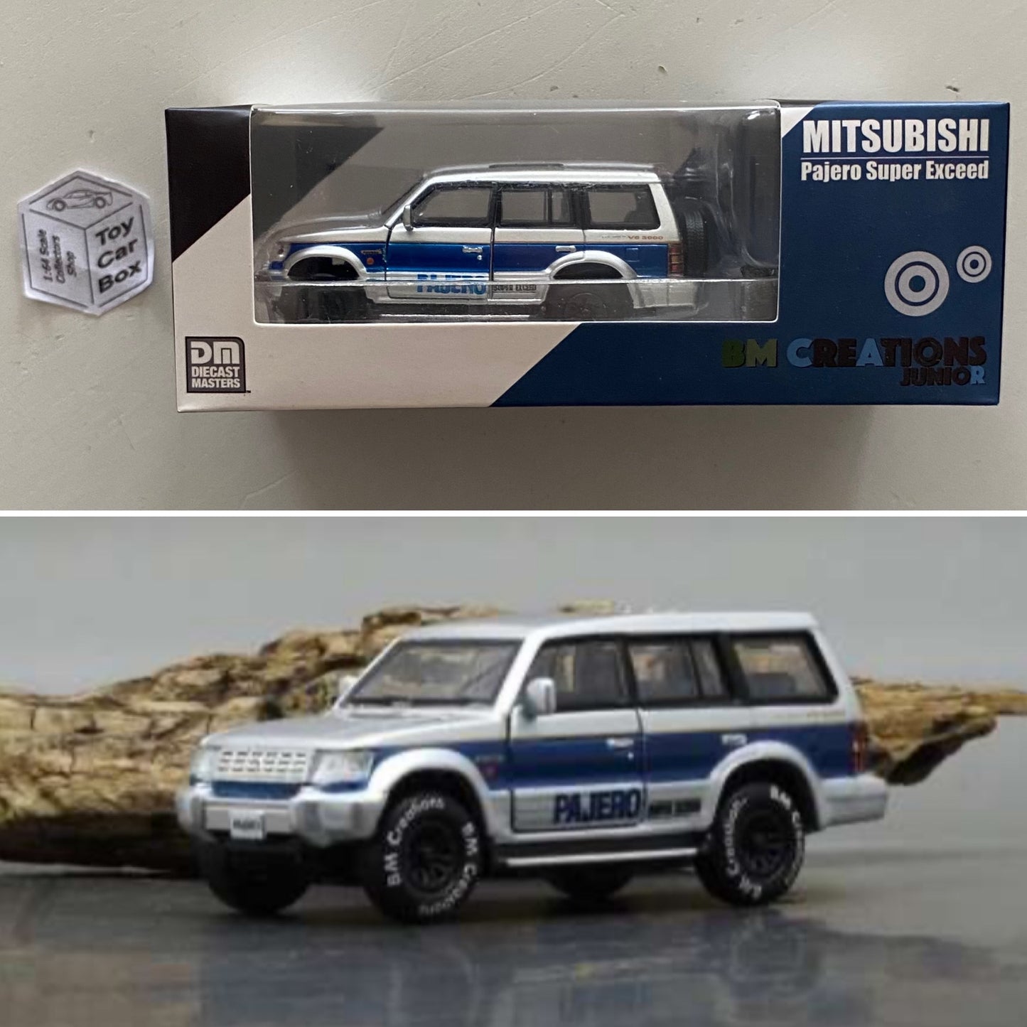 BM CREATIONS - Mitsubishi Pajero Super Exceed (1:64 Scale - Silver - RHD) Og
