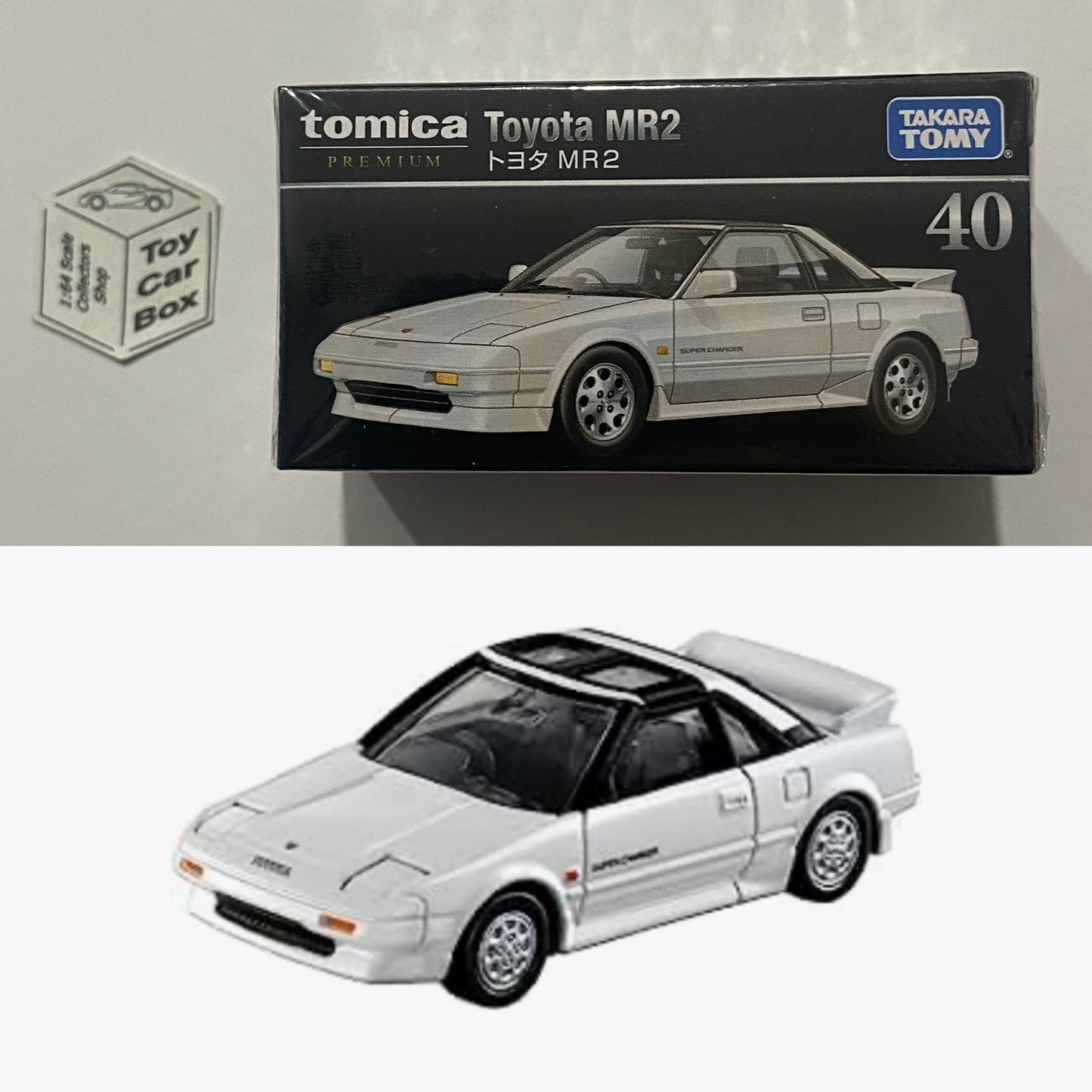 TOMICA Premium #40 - Toyota MR2 (White - 1/60 Scale - Boxed) J00g