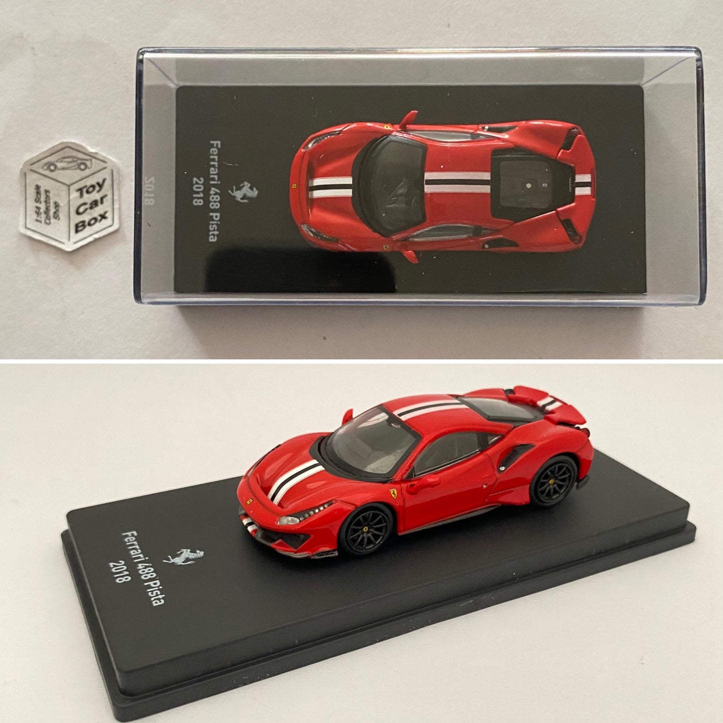 CENTAURIA x IXO - 2018 Ferrari 488 Pista (Red 1/64 Scale* -In Display Case) O31g