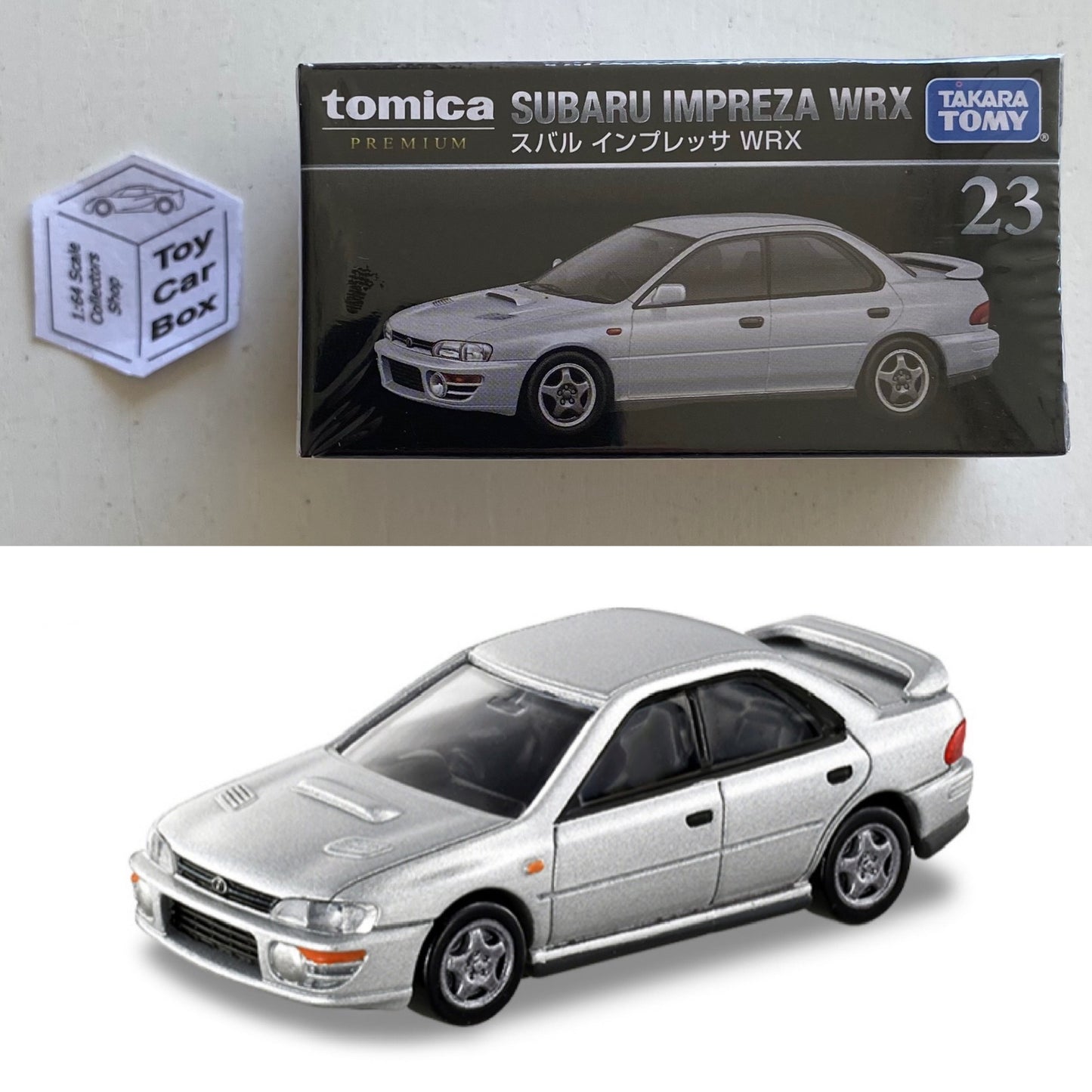 TOMICA Premium #23 - Subaru Impreza WRX (Silver - 1/61 Scale - Sealed) J55g