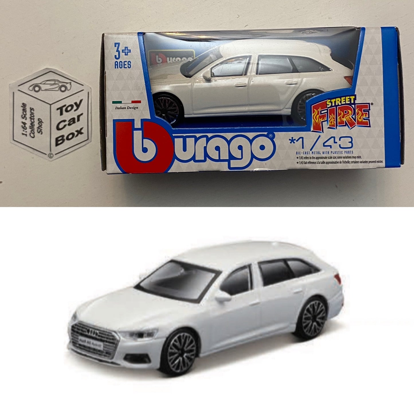 BBURAGO 1/43 - Audi A6 Avant (White - Street Fire - Boxed) E04g