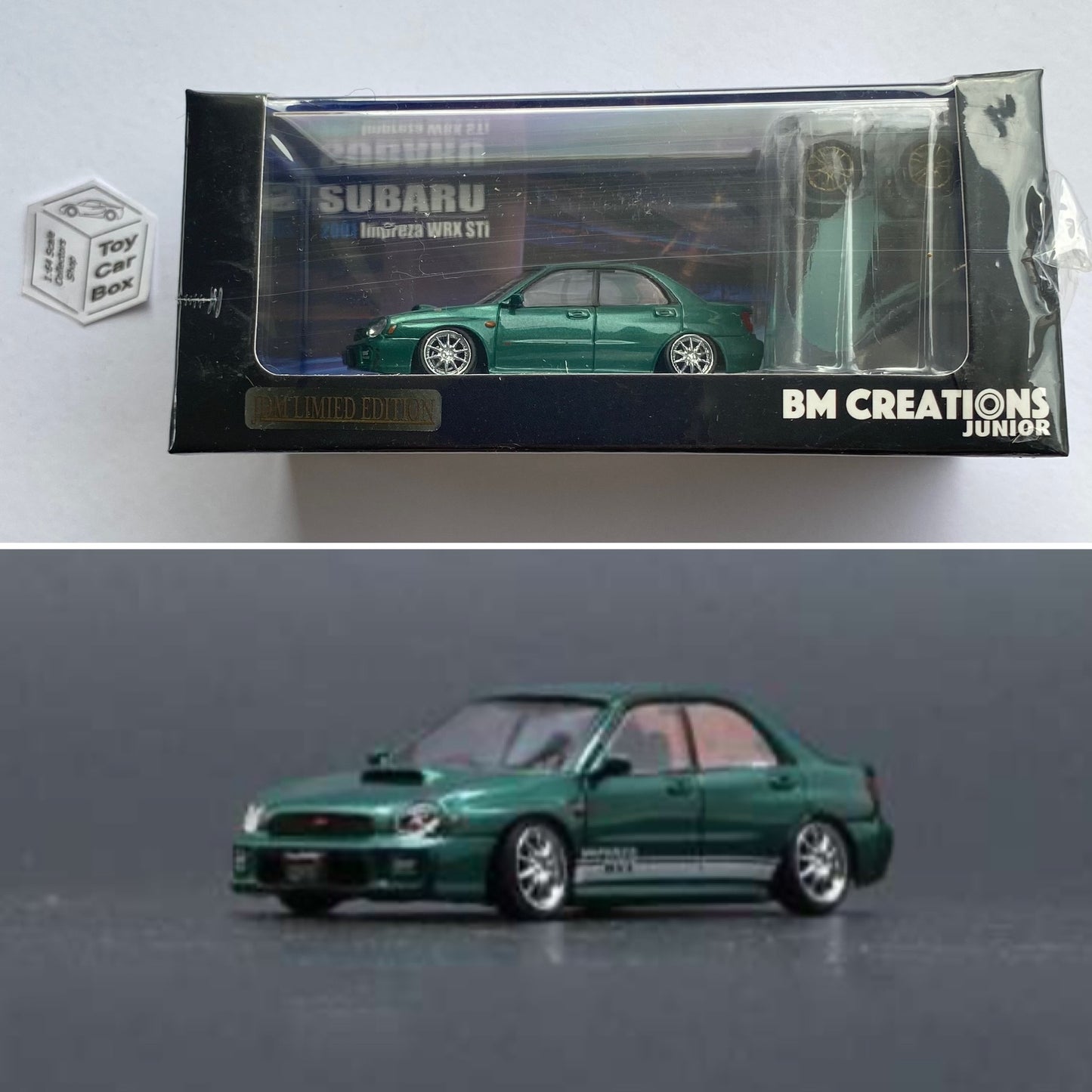 BM CREATIONS - Subaru Impreza WRX STi - 2001 (1:64 Scale - Green - RHD) Og