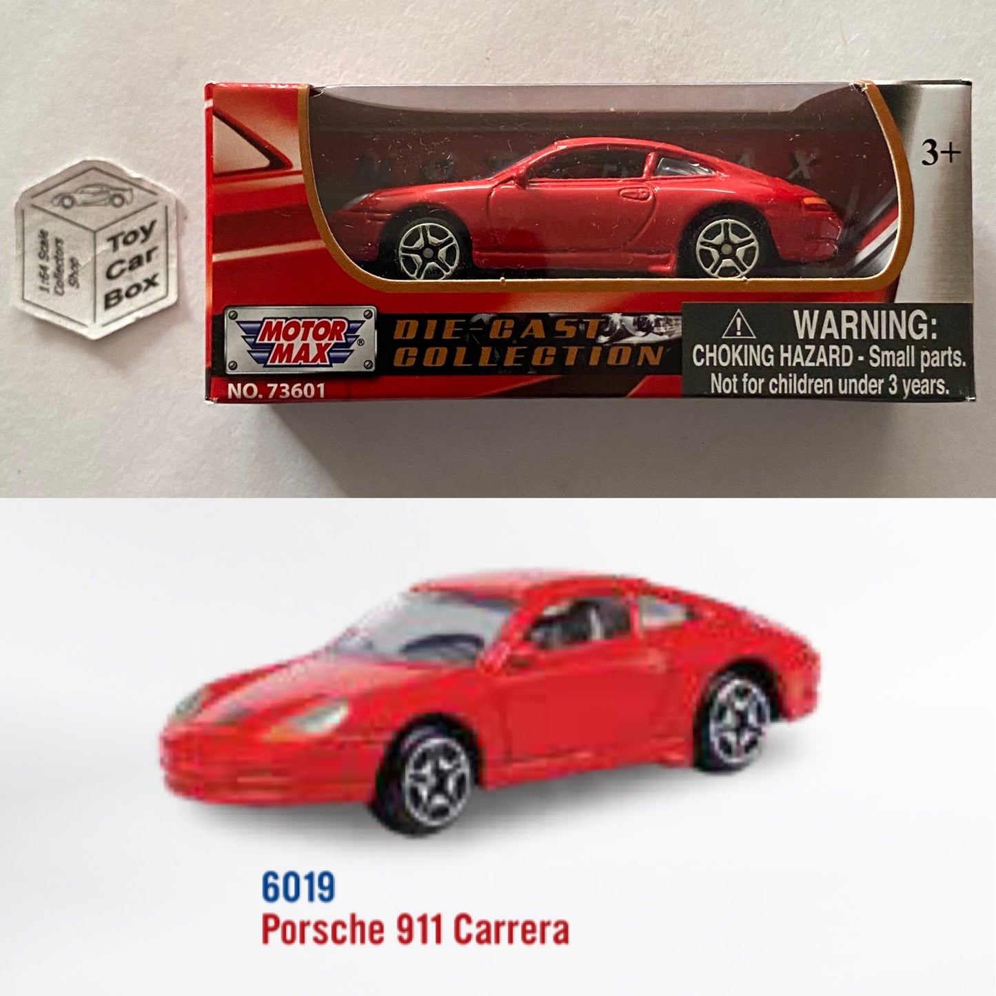 MOTORMAX - Porsche 911 (996) Carrera (Red - 3” Series / 1:64* - Boxed) B48g