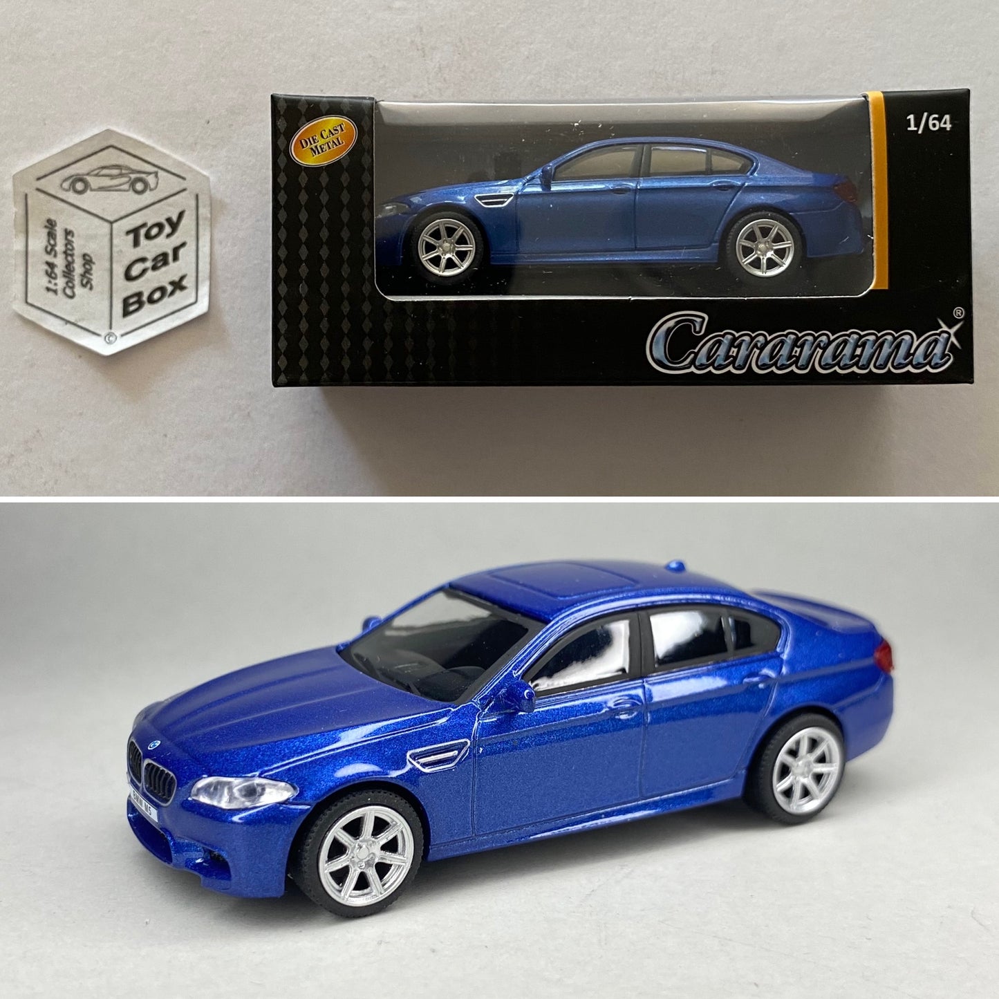 CARARAMA - BMW M5 (F10) Saloon (1:64 Scale - Blue - Highly Detailed- Boxed) K13g