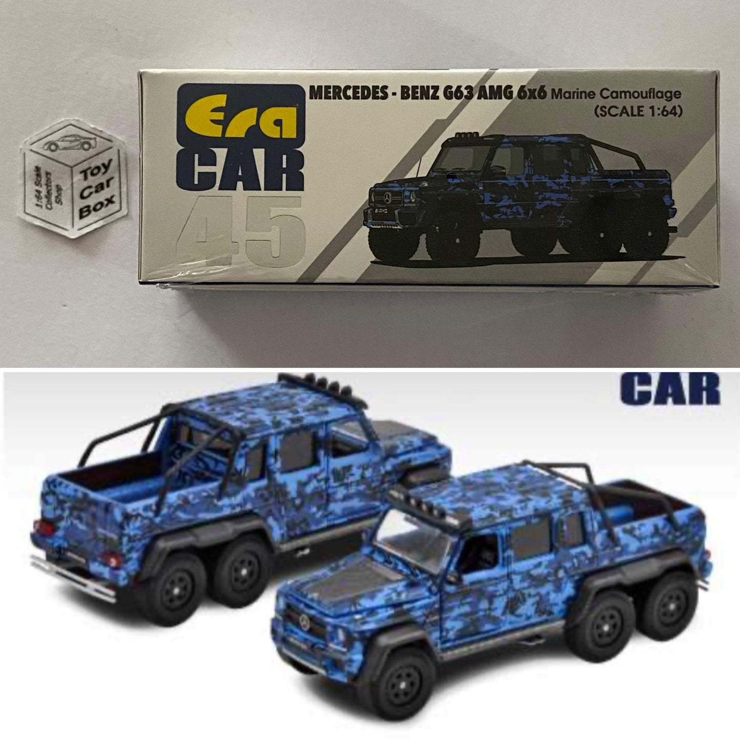 ERA CAR #45 - Mercedes Benz G63 AMG 6x6 (1:64 - Marine Camouflage - Boxed) K00g