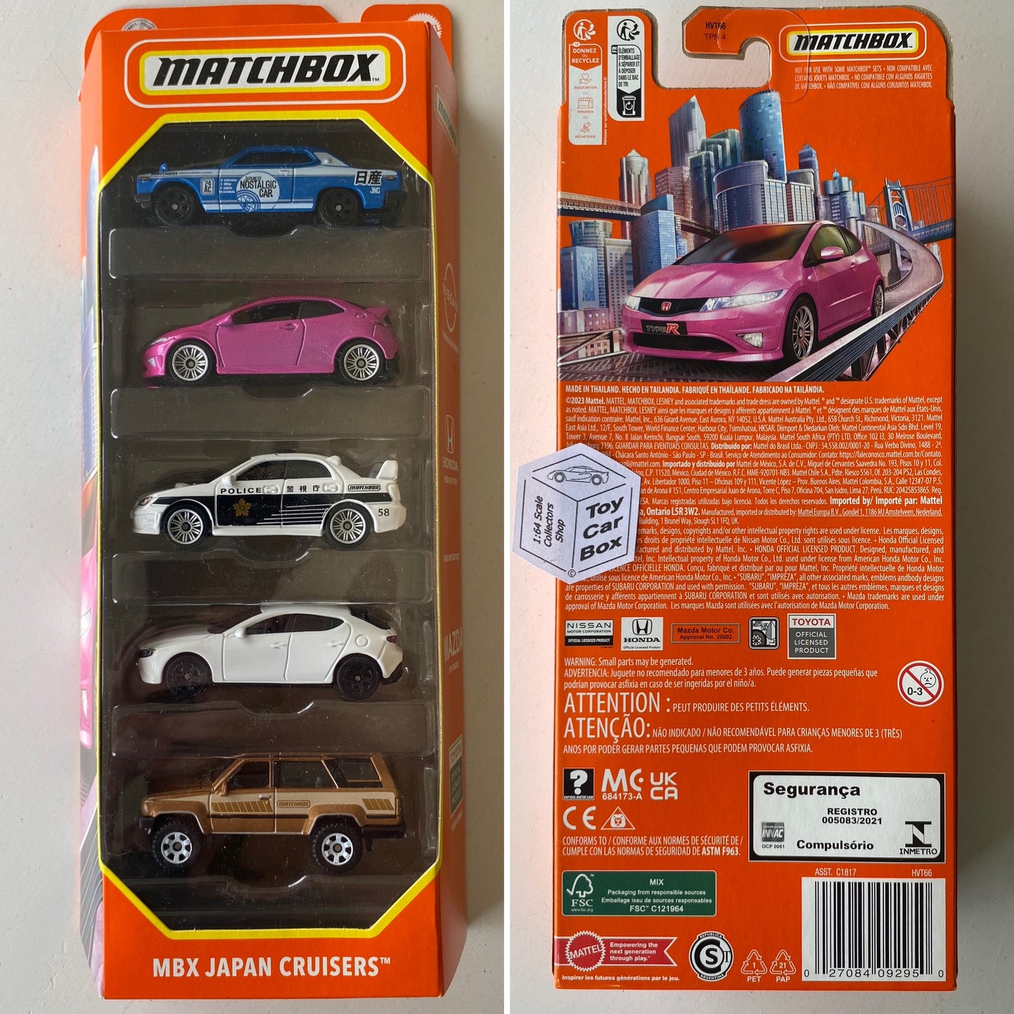 2024 MATCHBOX Japan Cruisers 5 Pack (Inc. Skyline, Civic, Impreza & 4Runner) L75