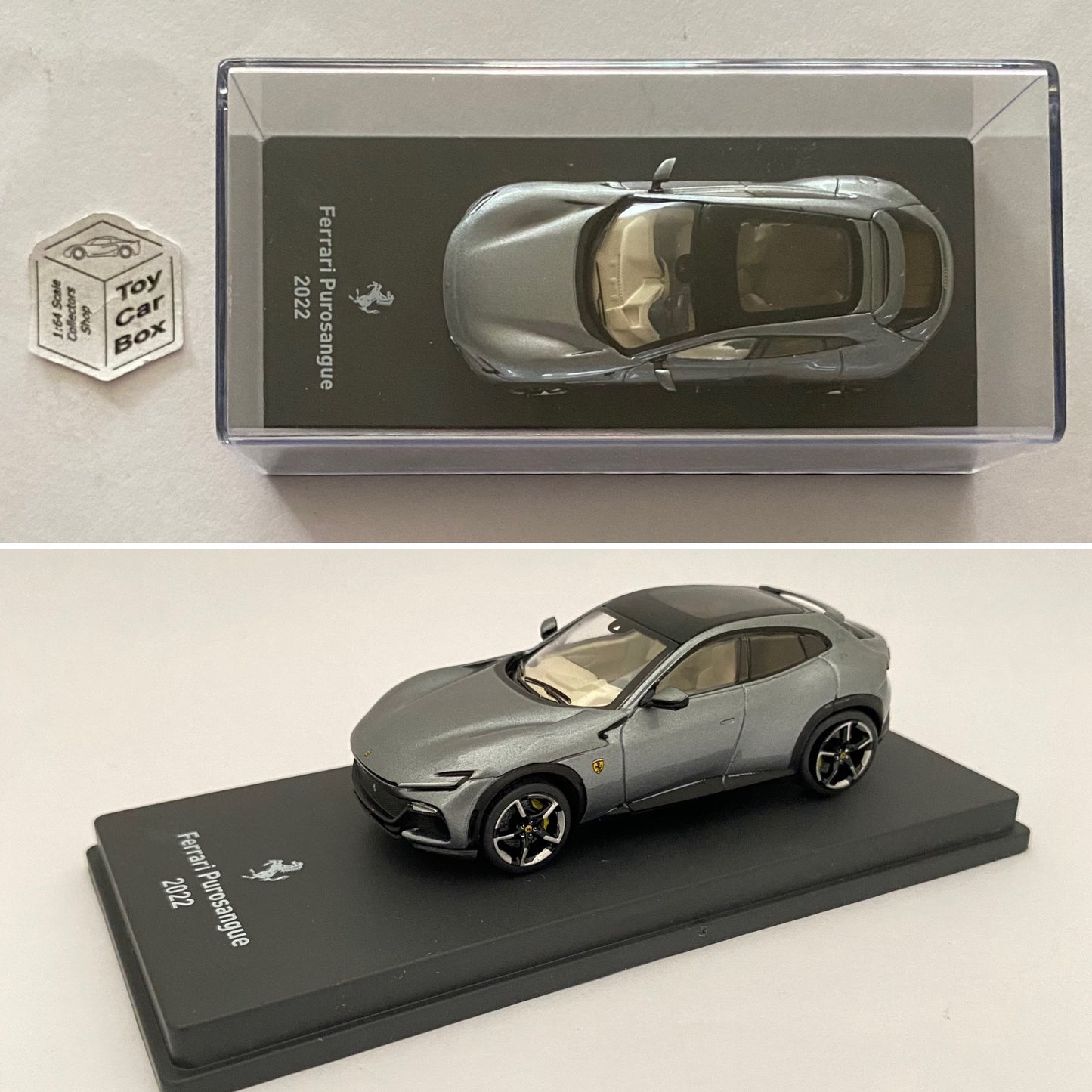CENTAURIA x IXO - 2022 Ferrari Purosangue (Grey -1/64 Scale* -Display Case) O31g