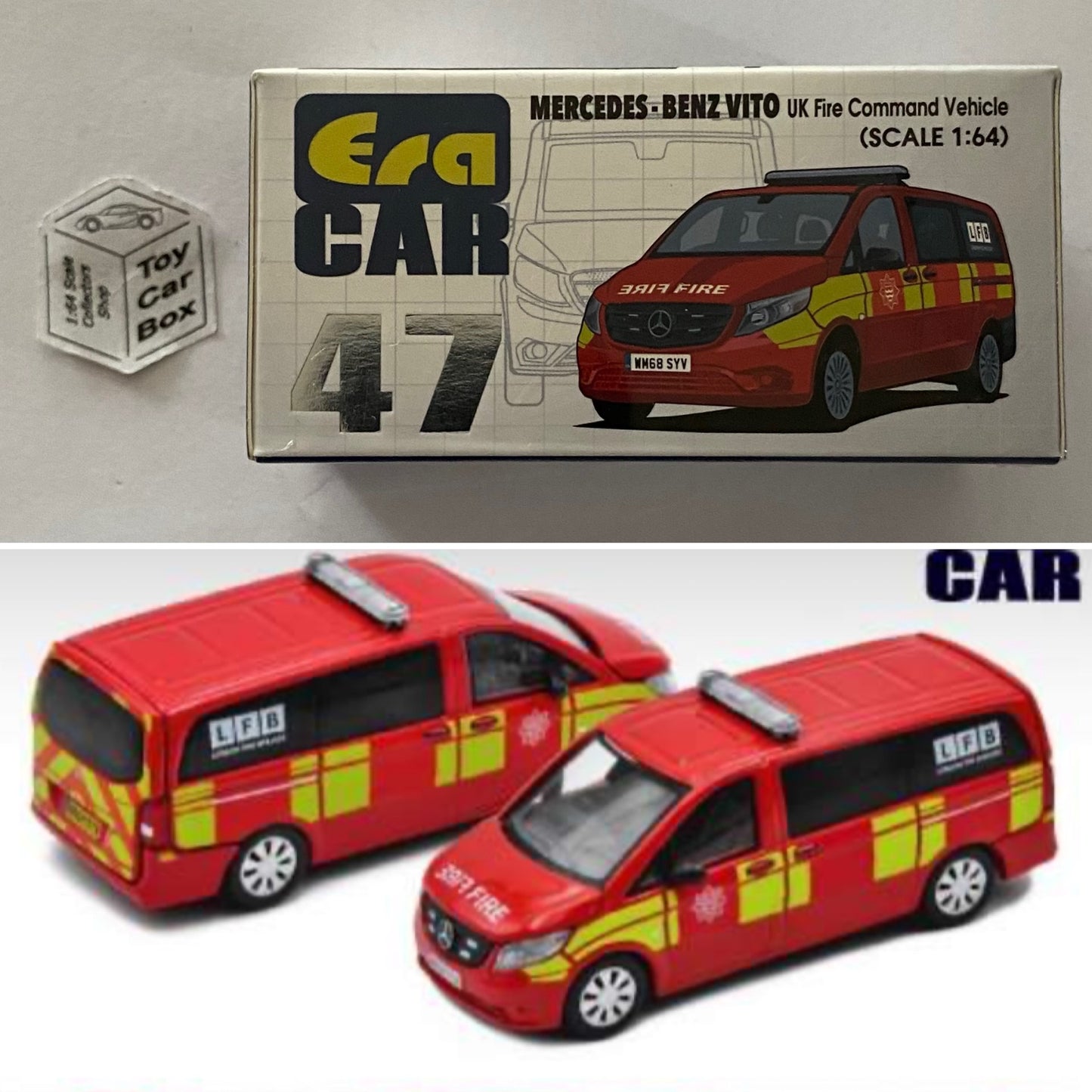 ERA CAR #47 - Mercedes Benz Vito (1:64 - UK Fire Command Vehicle - Boxed) K00g