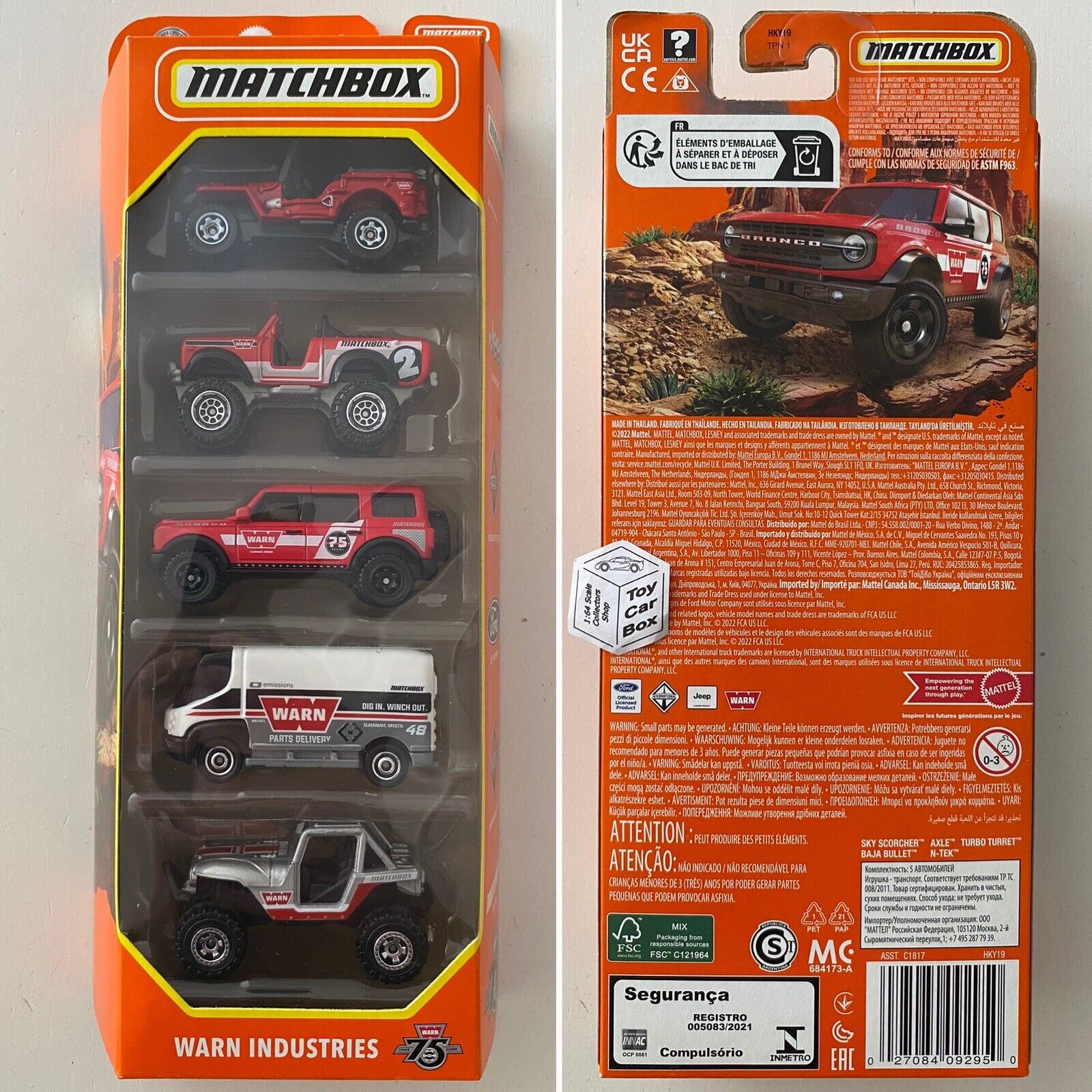 2023 MATCHBOX Warn Industries 5 Pack (Inc. Jeep, Scout, Bronco, Estar – Toy  Car Box