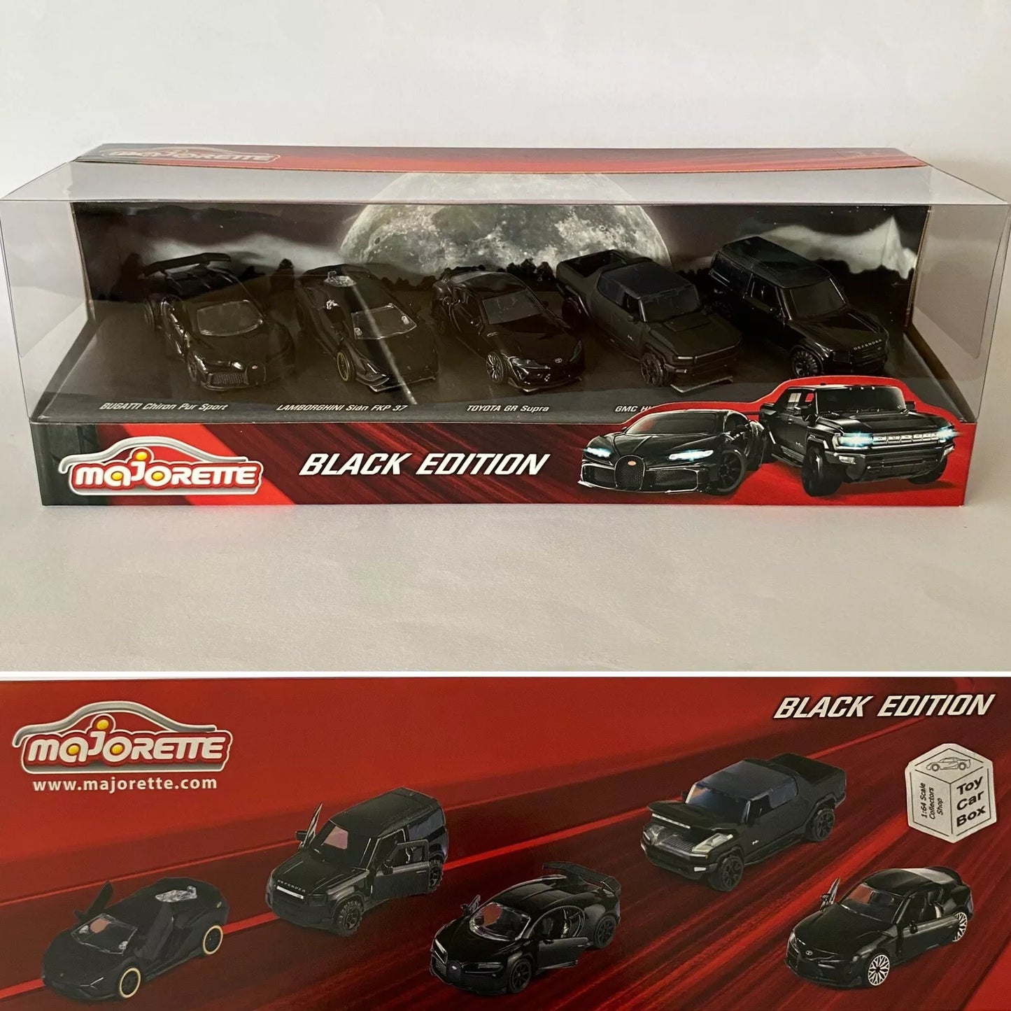 MAJORETTE Black Edition Gift Set (Supra, Defender, Chiron, Hummer & Sian) P16